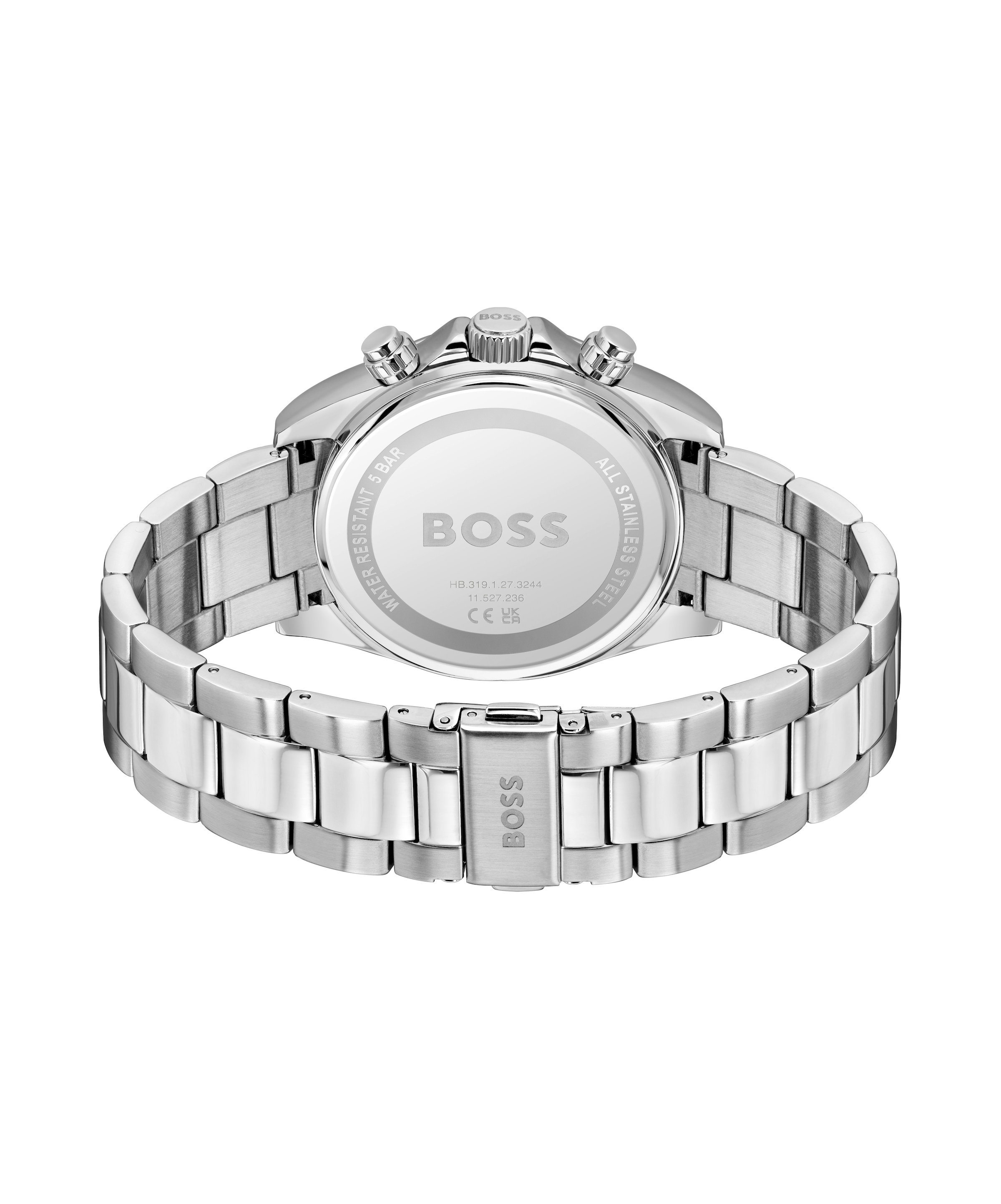 BOSS Chronograph »HERO 2.0« Quarzuhr, Armbanduhr, Herrenuhr, Edelstahlarmband, analog, Tag