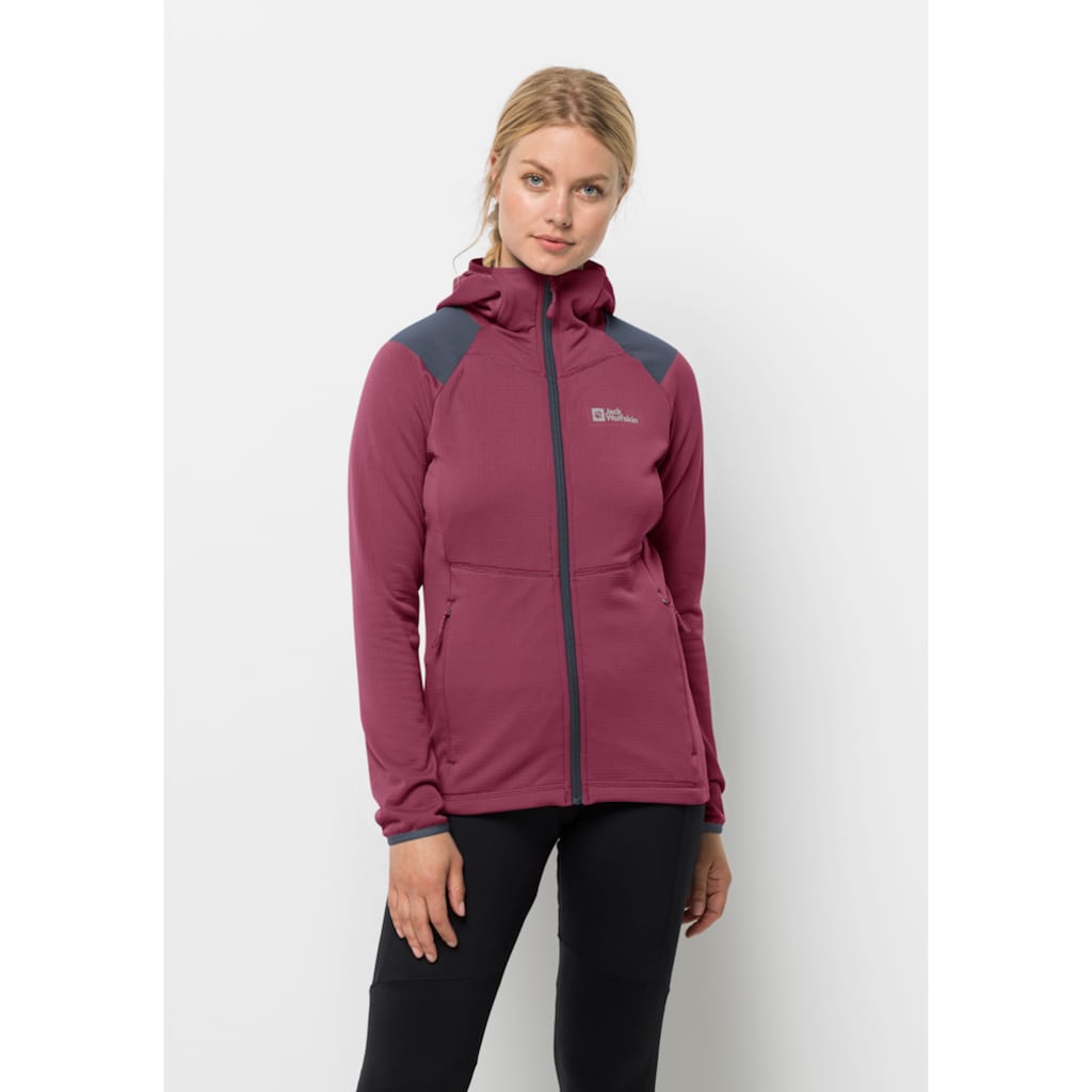 Jack Wolfskin Kapuzenfleecejacke »KOLBENBERG HOODED FZ W«, mit Kapuze