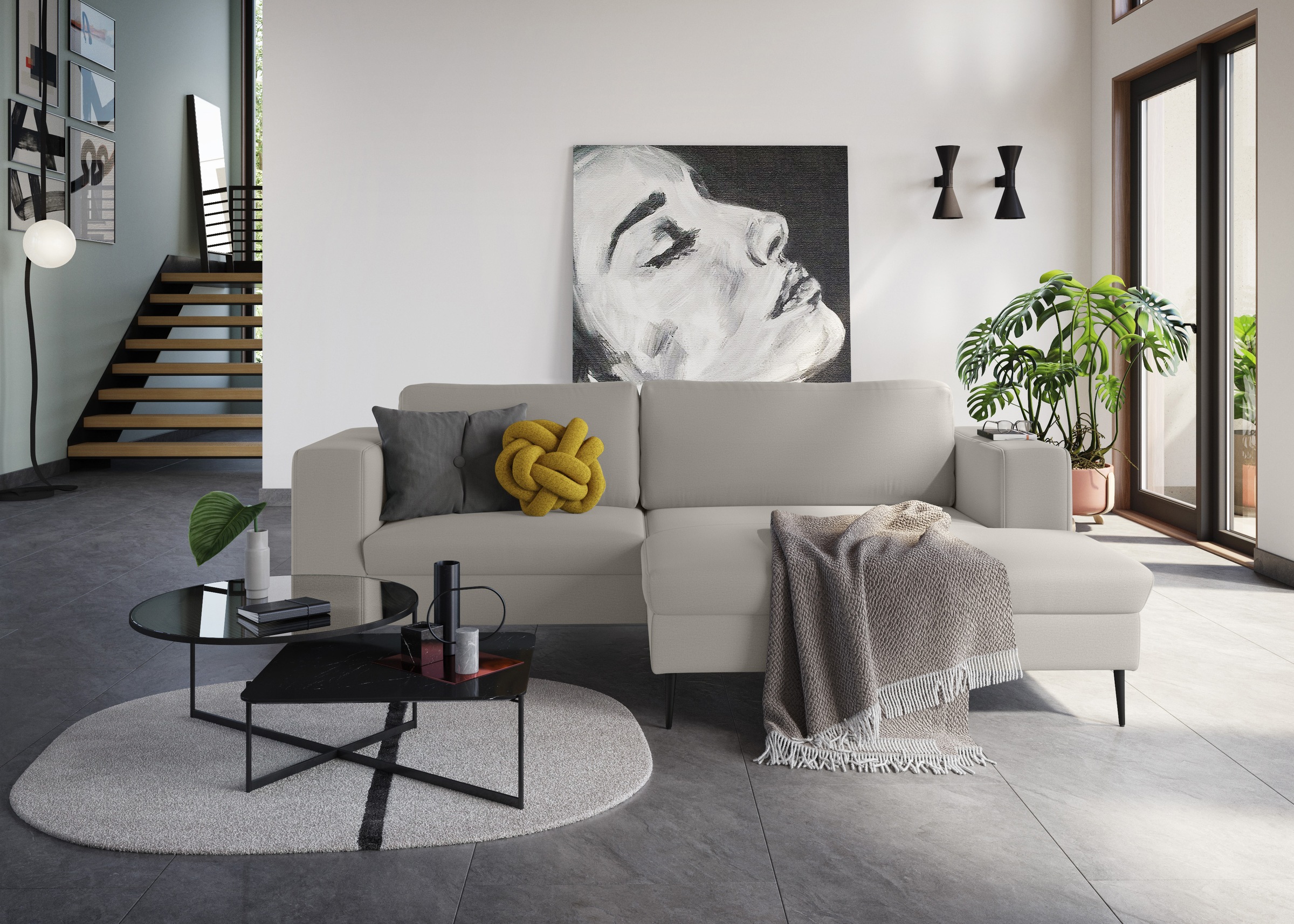 DOMO collection Ecksofa »Modica kompakt und elegant, Breite 244, L-Form« mo günstig online kaufen