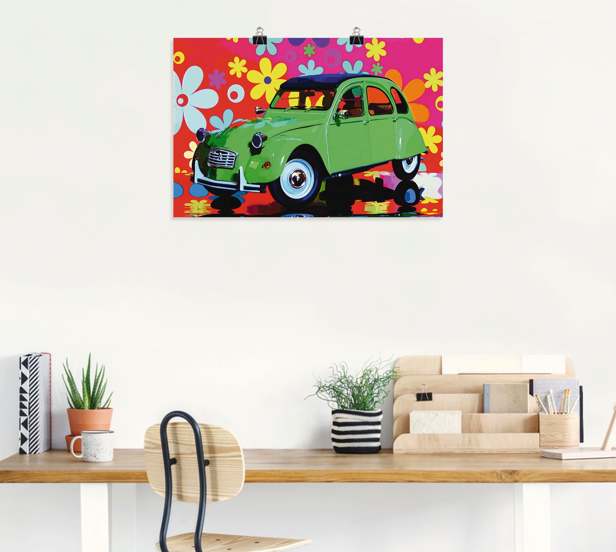 Artland Wandbild »CitroÃ«n 2CV grün«, Auto, (1 St.), als Alubild, Outdoorbild, Leinwandbild, Poster in verschied. Größen