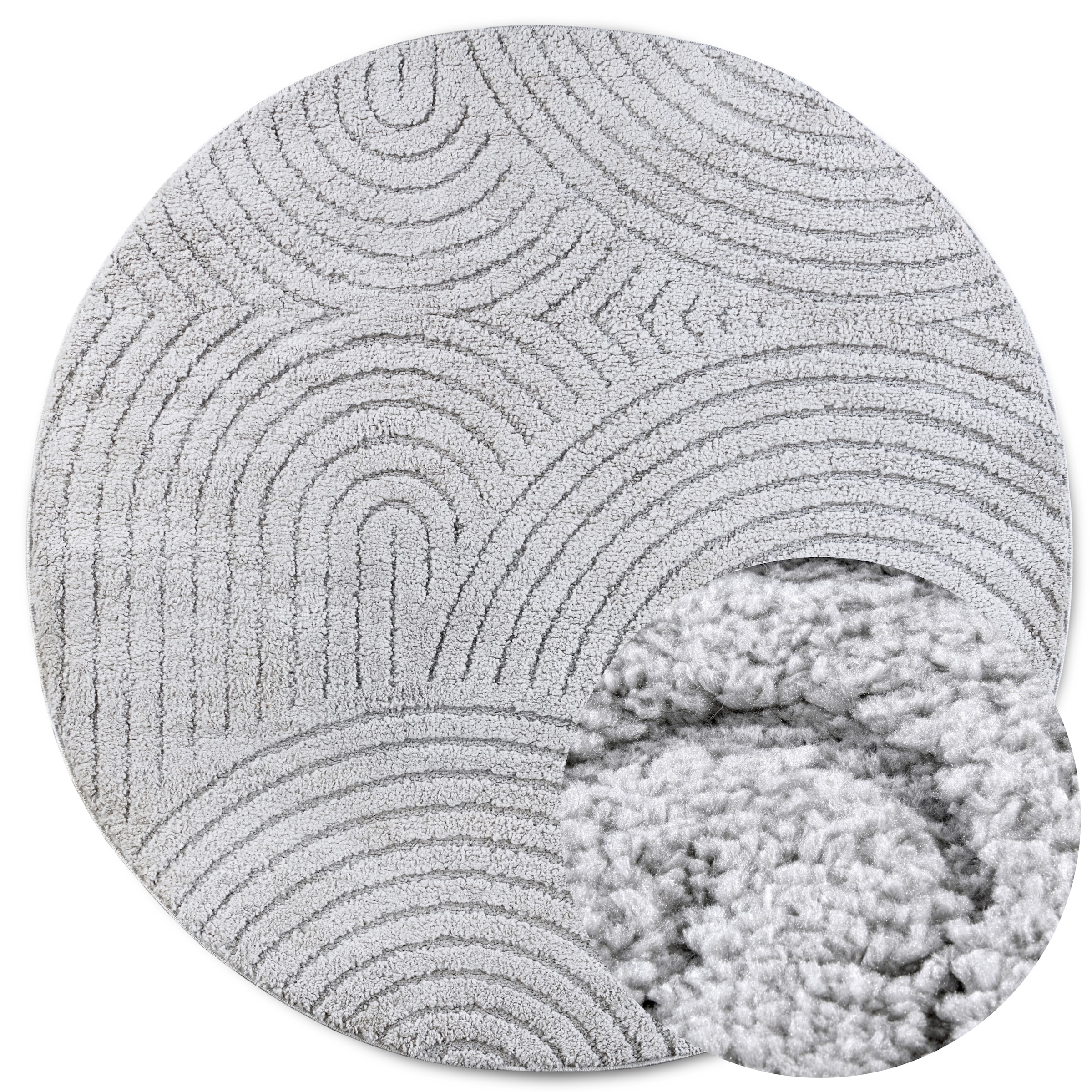 ELLE DECORATION Designteppich »Cosy Panglao, auch als Rundteppich erhältlich«, rechteckig, 14 mm Höhe, uni Kurzflor, Hoch Tief Struktur, modern, Skandi, Boho, Wohnzimmer