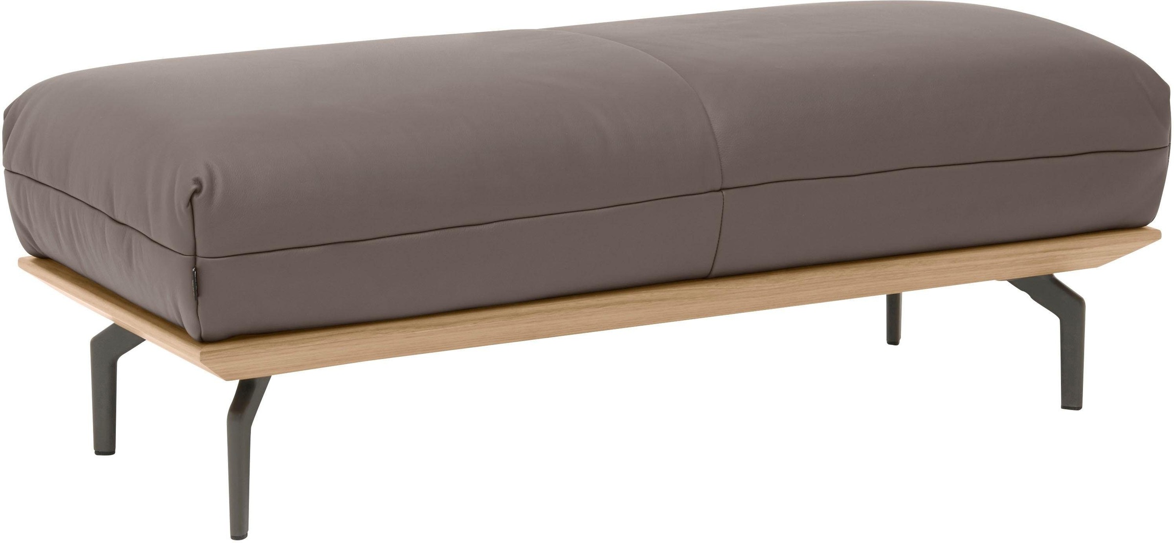 Creation BY ROLF BENZ Polsterhocker »CR.420, Designhocker, Sitzhocker«, in 2 Bezugsqualitäten, Holzrahmen in Eiche Natur oder Nussbaum