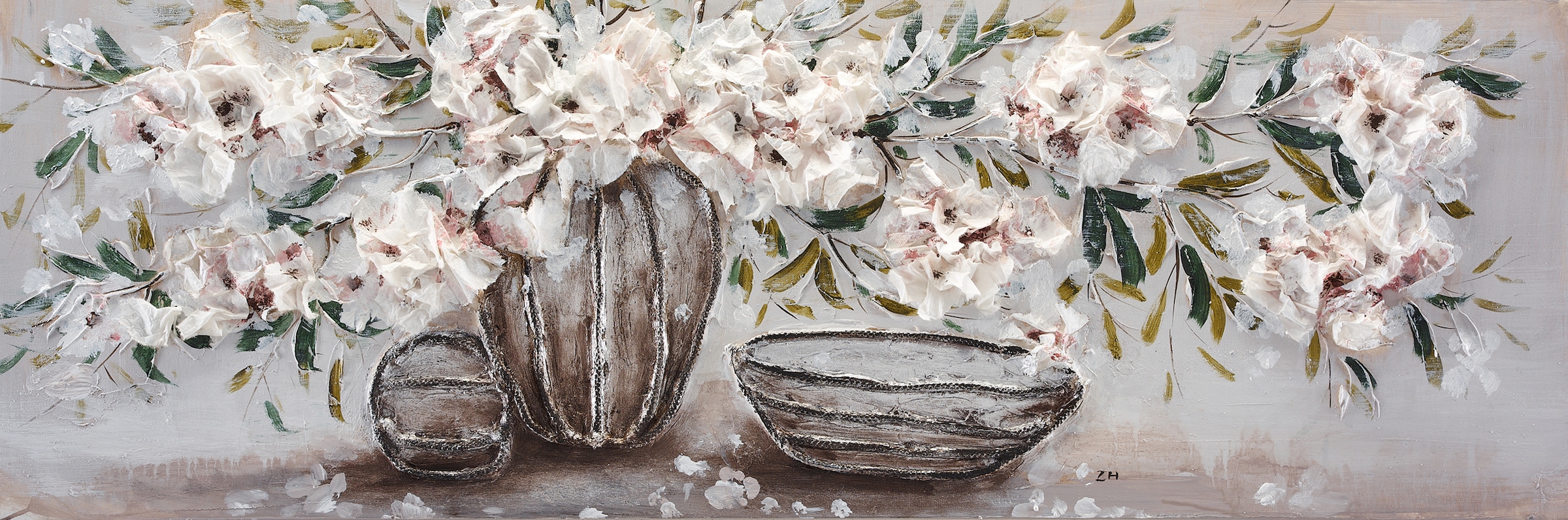 Bönninghoff Ölgemälde, Blumen-Blumenbilder-Vasen-Vasen & Töpfe-Stillleben-Pflanzen-Pflanzenbilder, (1 St.), jedes Bild ein Unikat