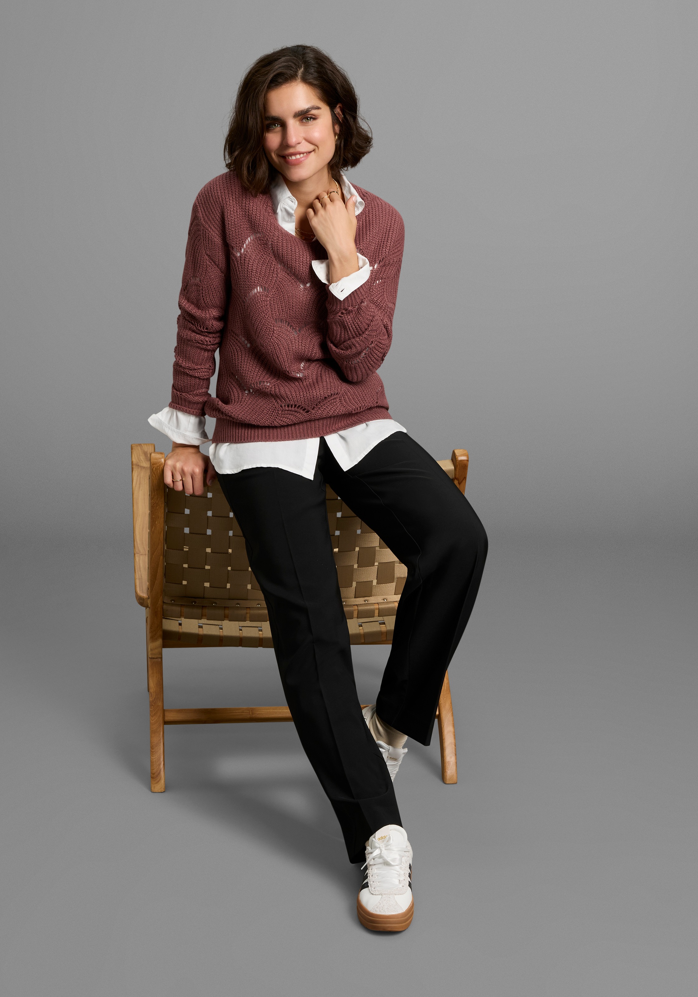 Laura Scott Ajourpullover, mit Lochmuster