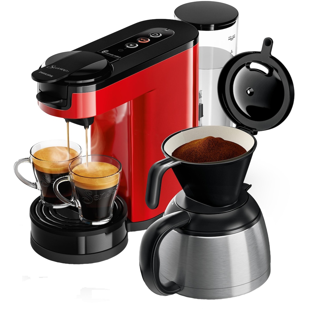 Philips Senseo Kaffeepadmaschine »SENSEO® Switch HD6592/80«, 1 l Kaffeekanne, Papierfilter, Kaffeepaddose im Wert von 9,90 € UVP