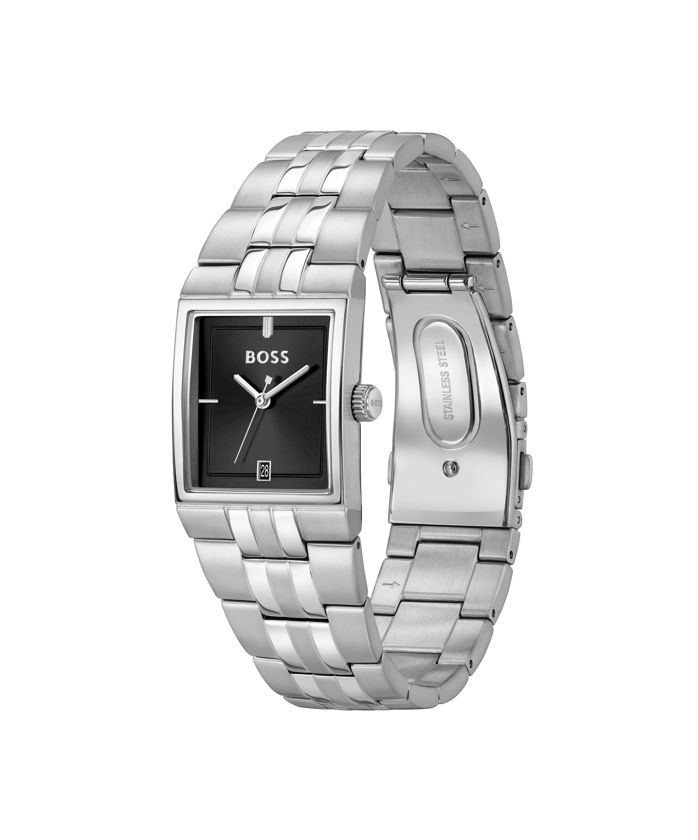 BOSS Quarzuhr »STRIVO« Armbanduhr, Damenuhr, Herrenuhr, Edelstahlarmband, analog, Tag