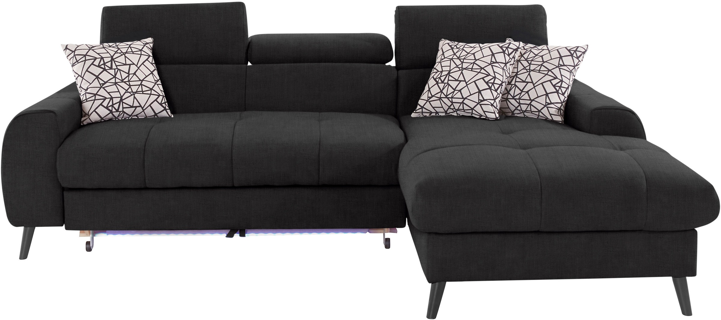 COTTA Ecksofa "Mia L-Form mit 3 Zierkissen" wahlweise mit Bettfunktion, Bet günstig online kaufen