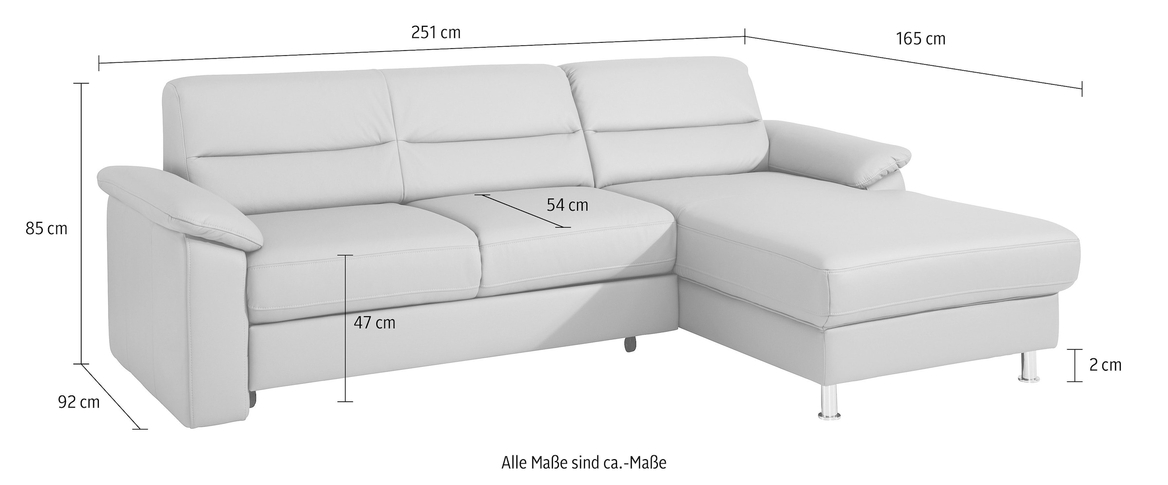 sit&more Ecksofa »Ascara L-Form«, inklusive Boxspring/Federkern-Polsterung, wahlweise mit Bettfunktion