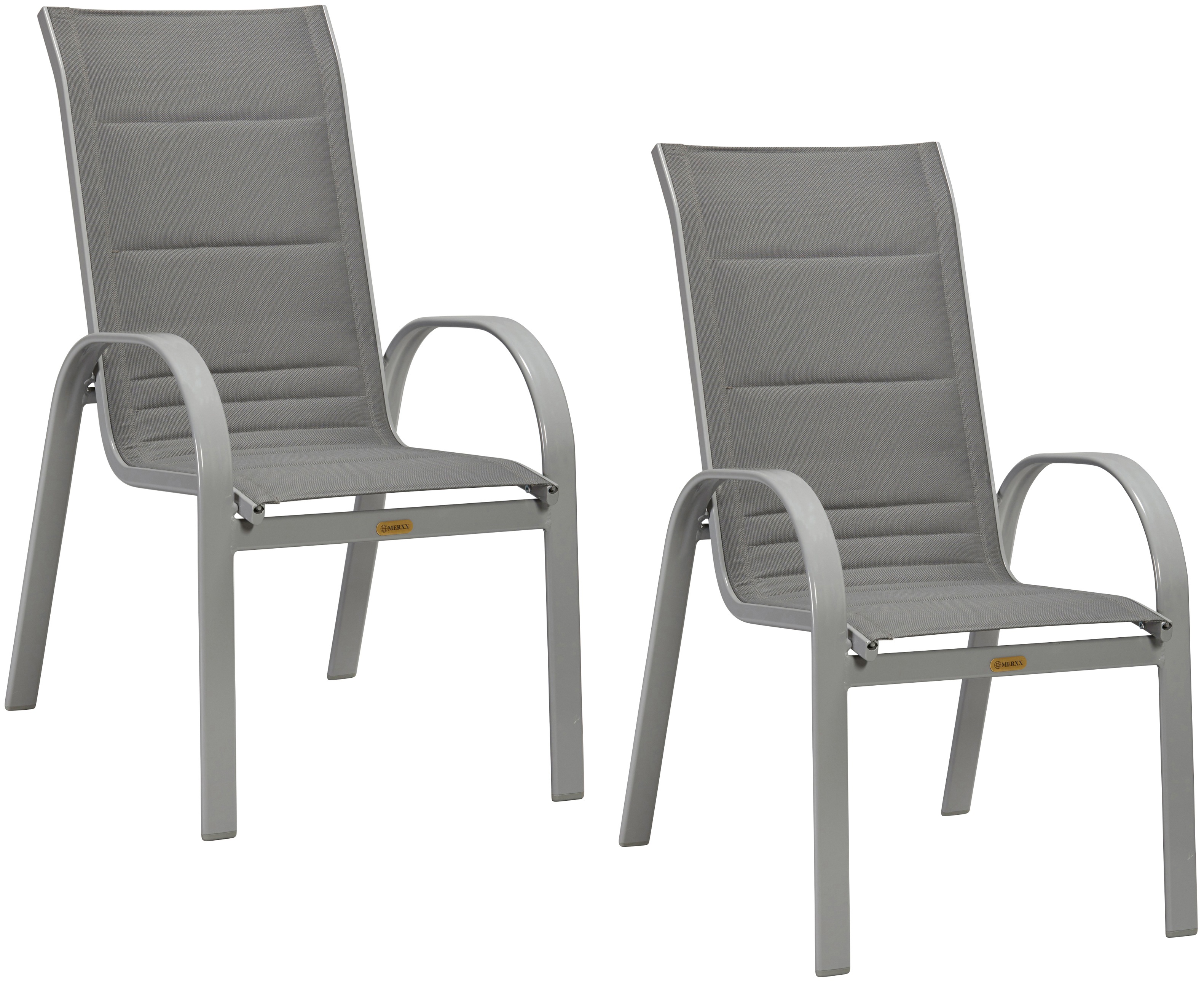 MERXX Stapelstuhl »Amalfi Deluxe« (Set) 2 Stk. 2er Set, Alu/Textil, stapelb günstig online kaufen