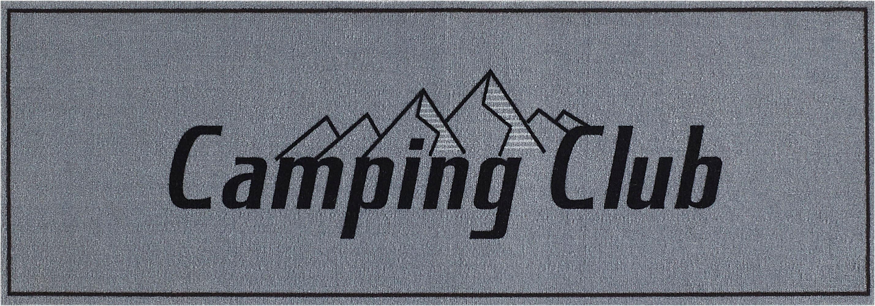 Läufer „Camping“, rechteckig, mit Schriftzug, ideal für Camper & Wohnwagen, In- und Outdoor geeignet grau 8,5 mm B/L: 50 cm x 150 cm – 8,5 mm