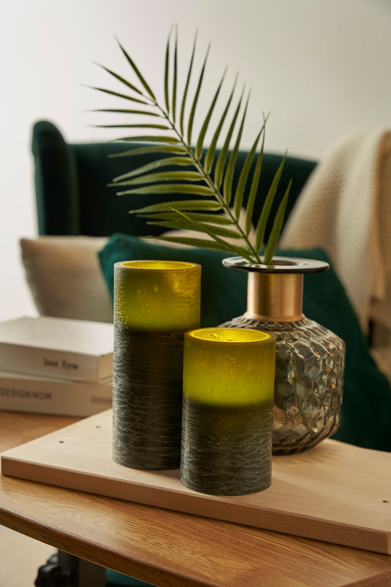 Pauleen LED Dekolicht »LED-Kerze Cosy Shine Candle Wachskerze, 2er Set Timer Batterie Grün«