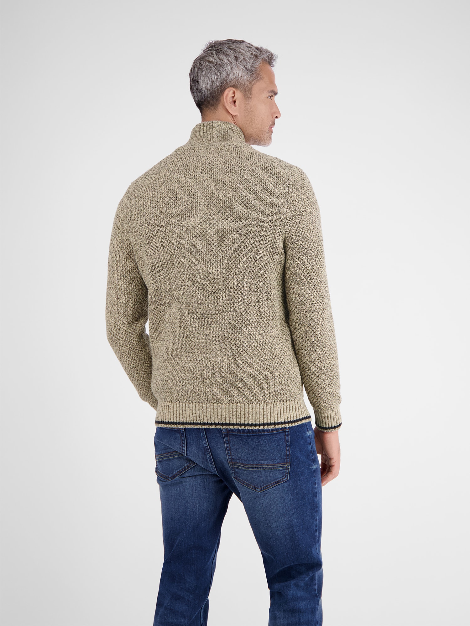 LERROS Strickpullover »LERROS Strickpullover mit Zopfmuster und Troyerkragen«