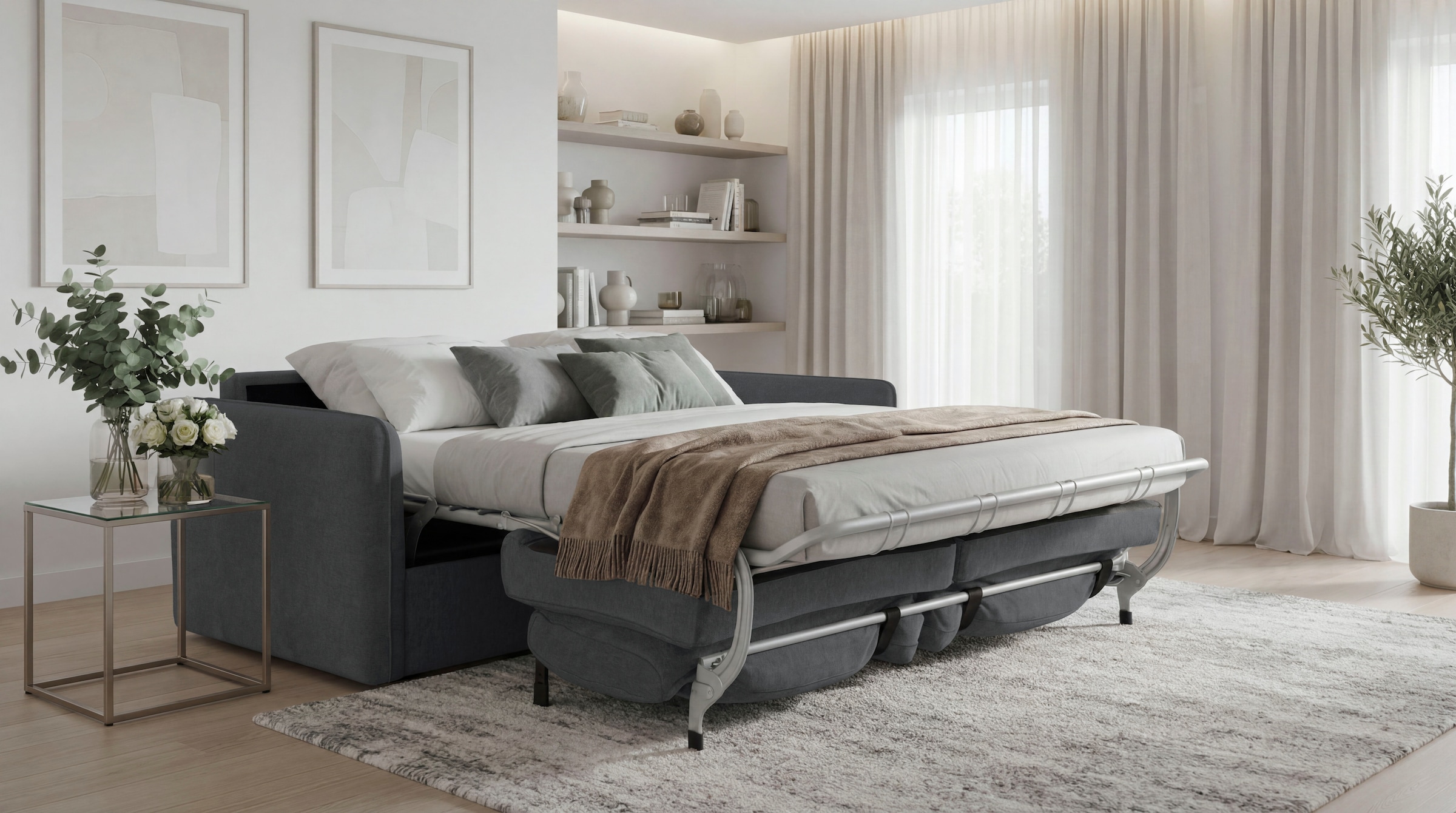 OTTO home Schlafsofa »Bergamons« 2-Sitzer, mit Dauerschlaffunktion, inkl. Federkernmatratze, Lattenrost