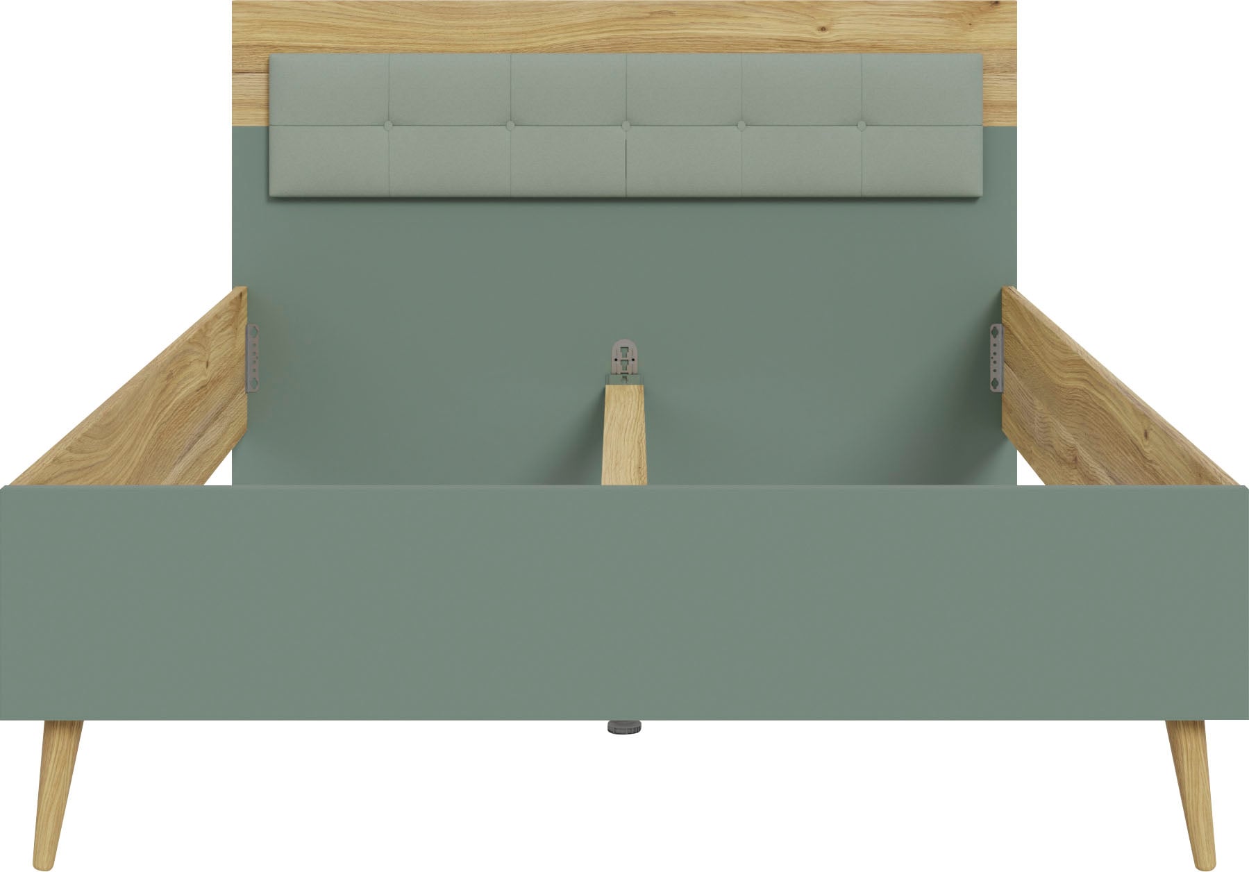 FORTE Jugendbett »Kinderbett, Belastbar bis 250KG,«, (Liegeflächen 140x200cm oder 120x200cm), mit gepolstertem Kopfteil