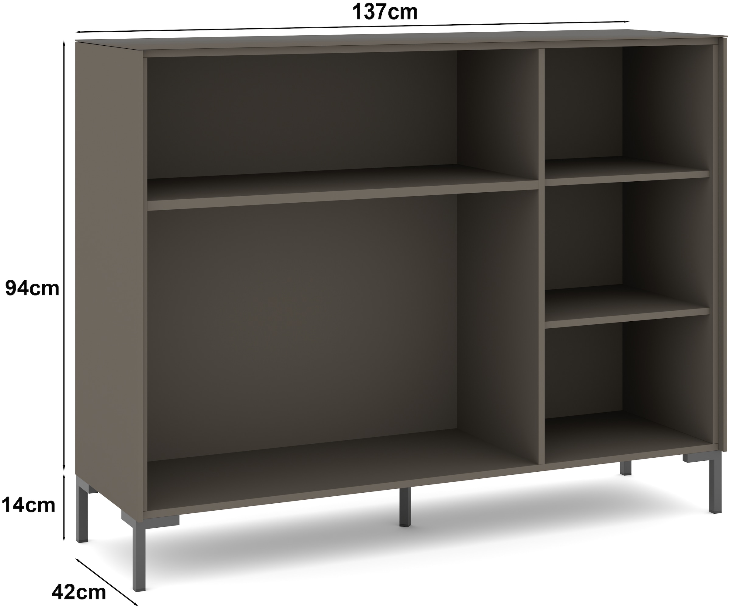 set one by Musterring Sideboard »Reno« 1 Stk. tlg. Mit Winkelfuß in diversen Farben, 108 cm Höhe & Farbauswahl