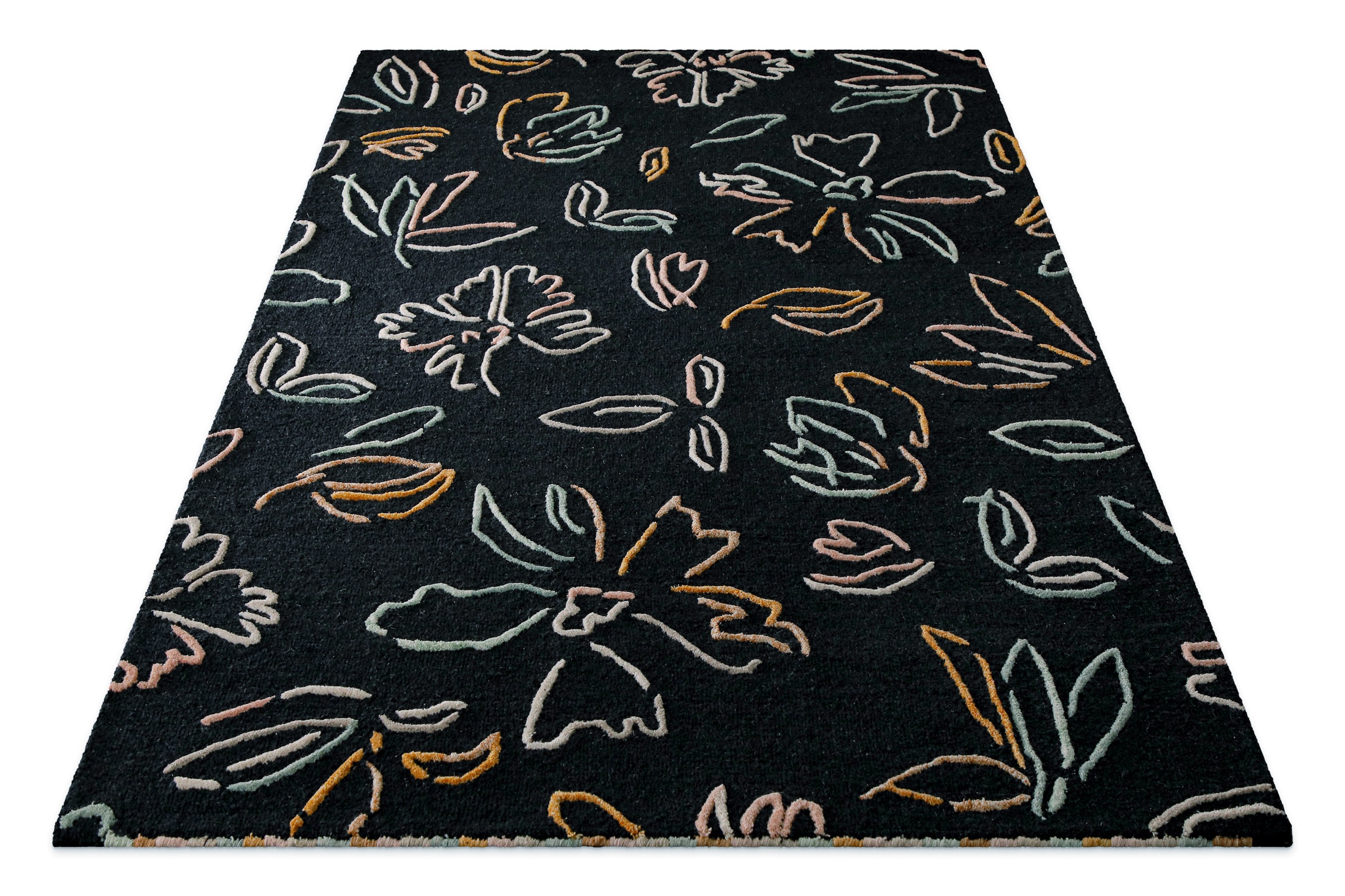 Wecon home Teppich »Vee« rechteckig 10 mm Höhe Wollteppich, floral, hochwertig, pflegeleicht, modern, handgetuftet