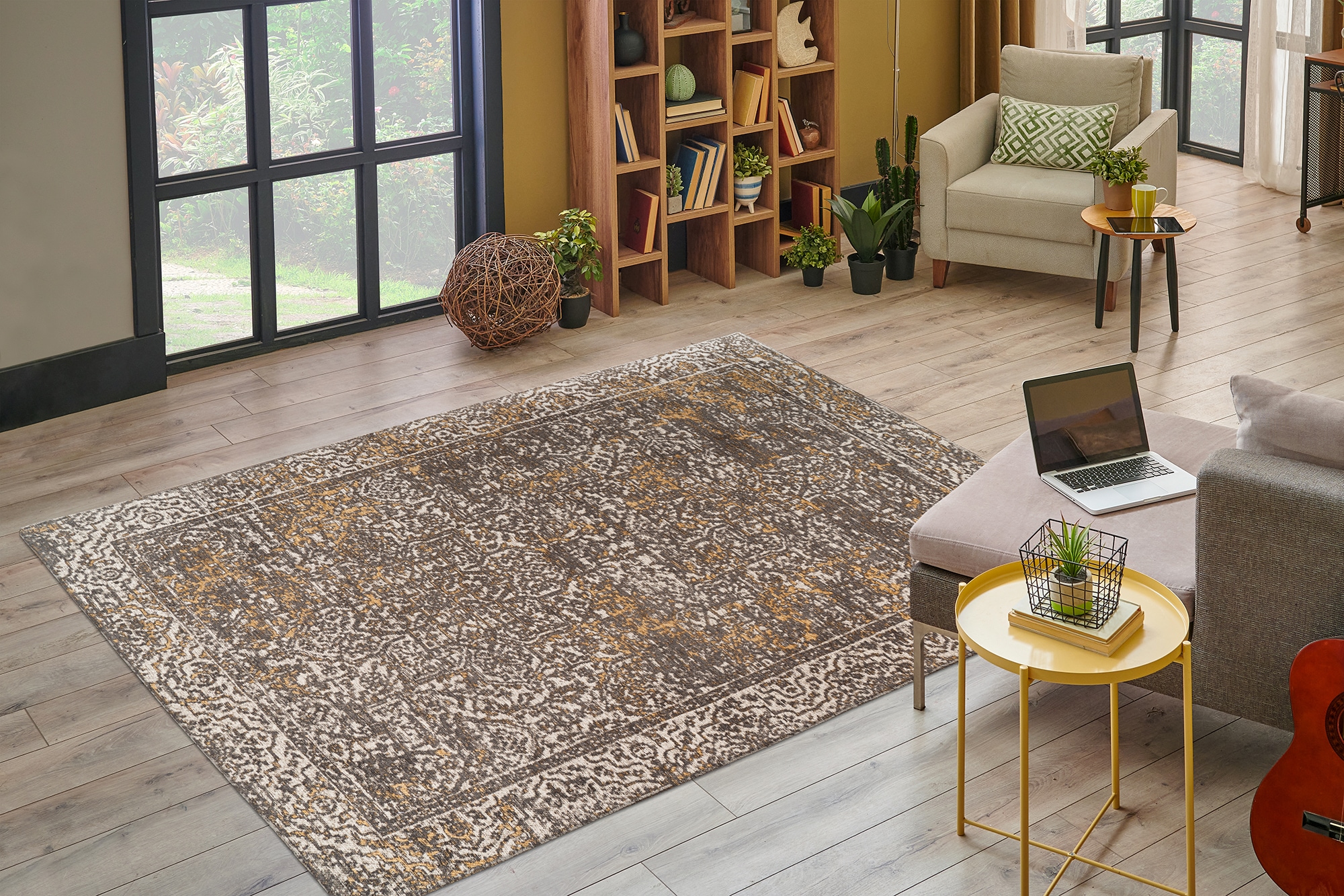 Kayoom Teppich »Davis 225«, rechteckig, 12 mm Höhe, edles Design, pflegeleicht, neutrale Farben