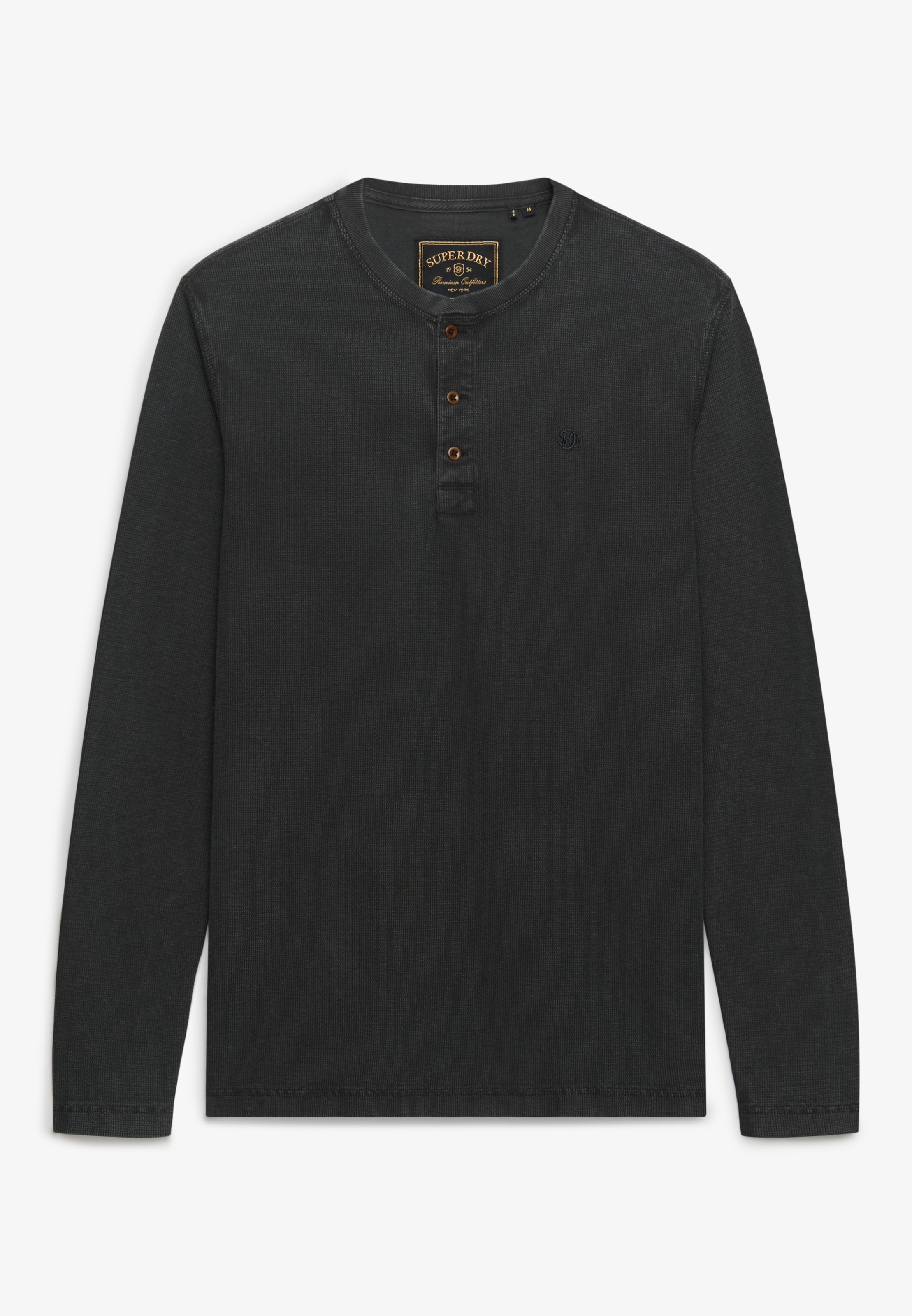Superdry Langarmshirt »WAFFLE LONG SLEEVE HENLEY TOP« Baumwolle, relaxed fit