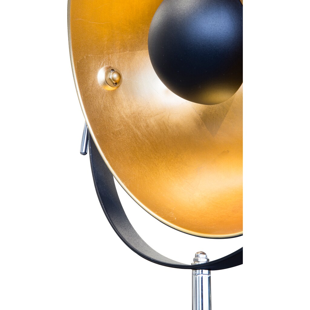 Nino Leuchten Stehlampe »BOWY«, E27, Retro Optik, Höhe von 148 bis 168 cm verstellbar, schwarz/goldfarben