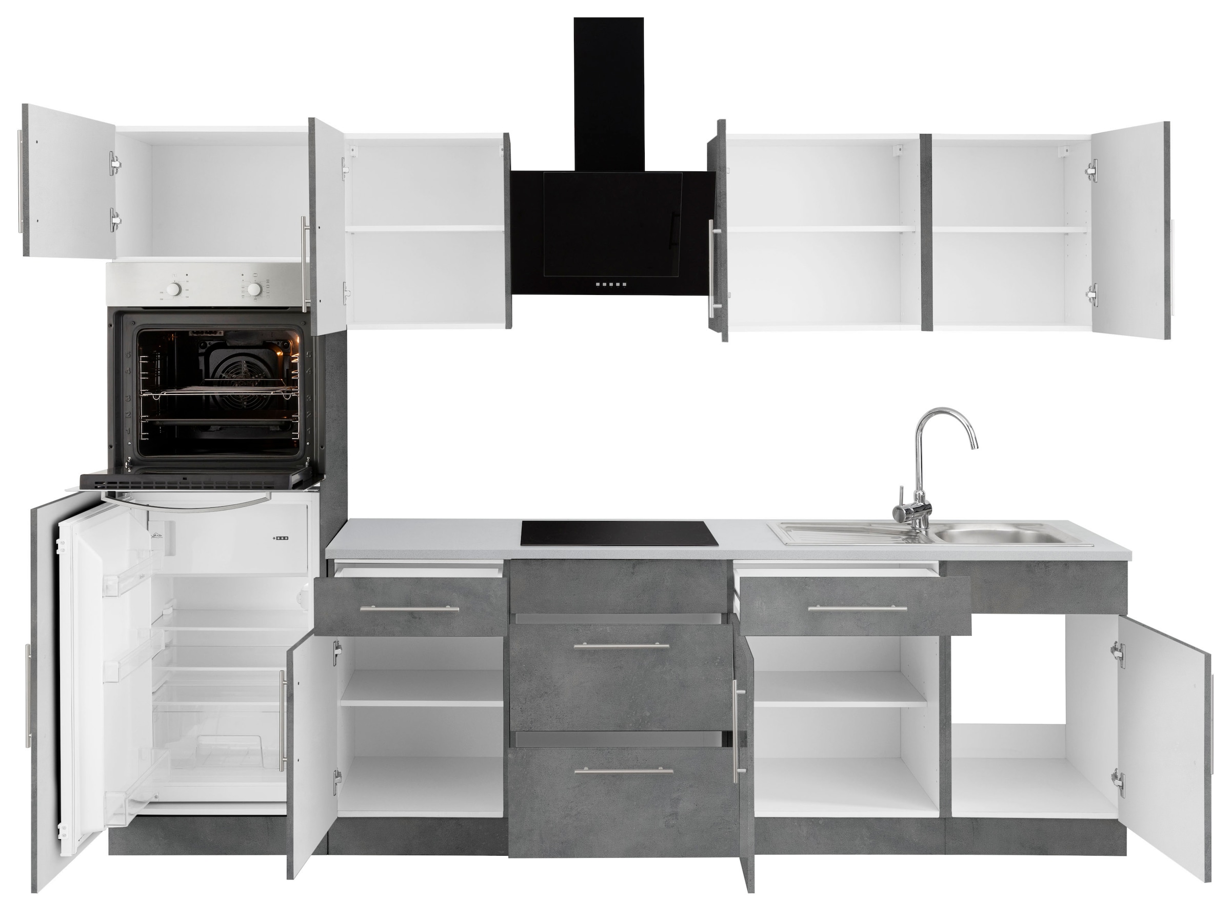 wiho Küchen Küchenzeile »Cali« ohne E-Geräte, Breite 280 cm