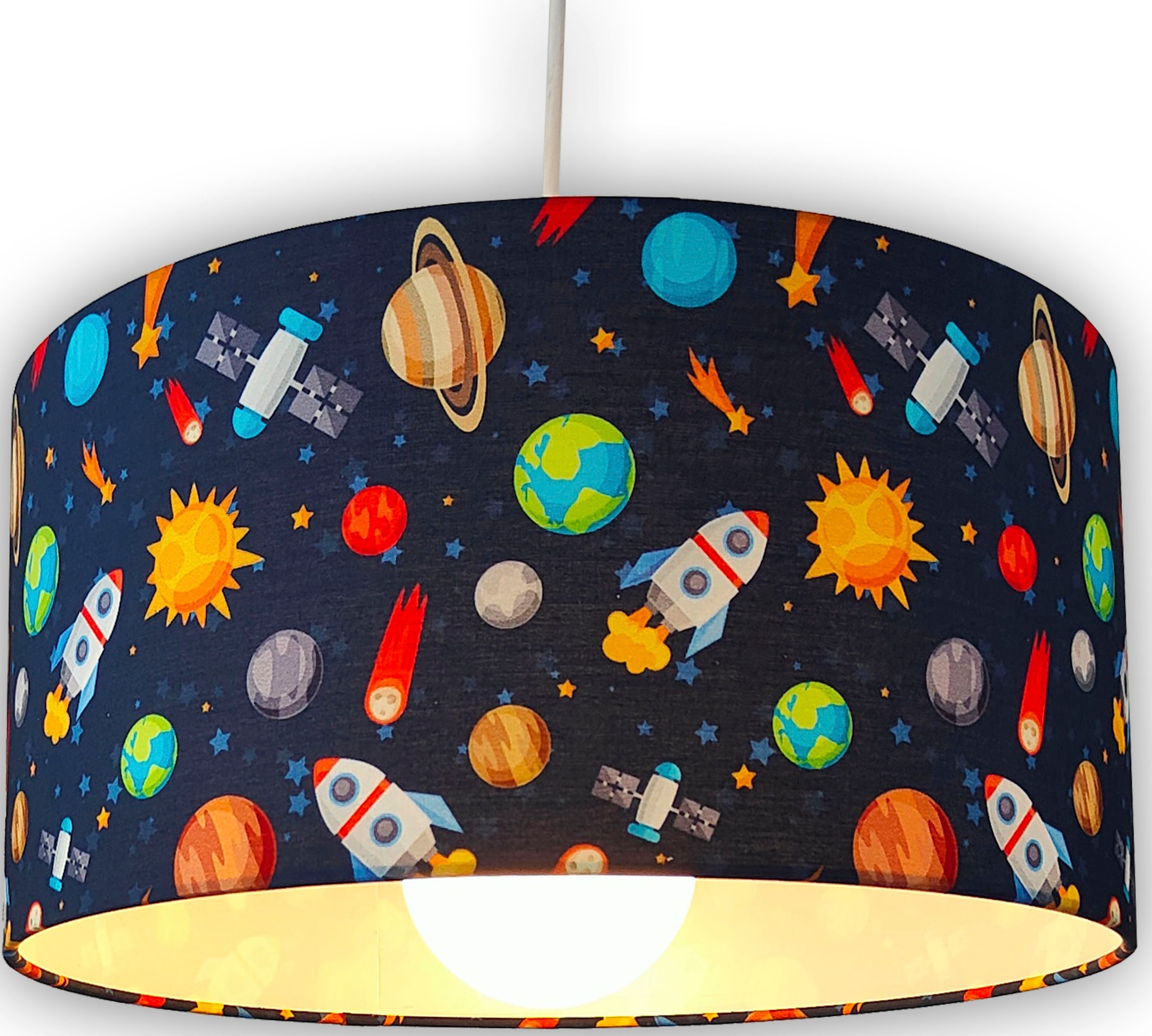 niermann Pendelleuchte »Stoff-Pendelleuchte Weltall« E27 1 Stk. Lampenschirm aus Stoff