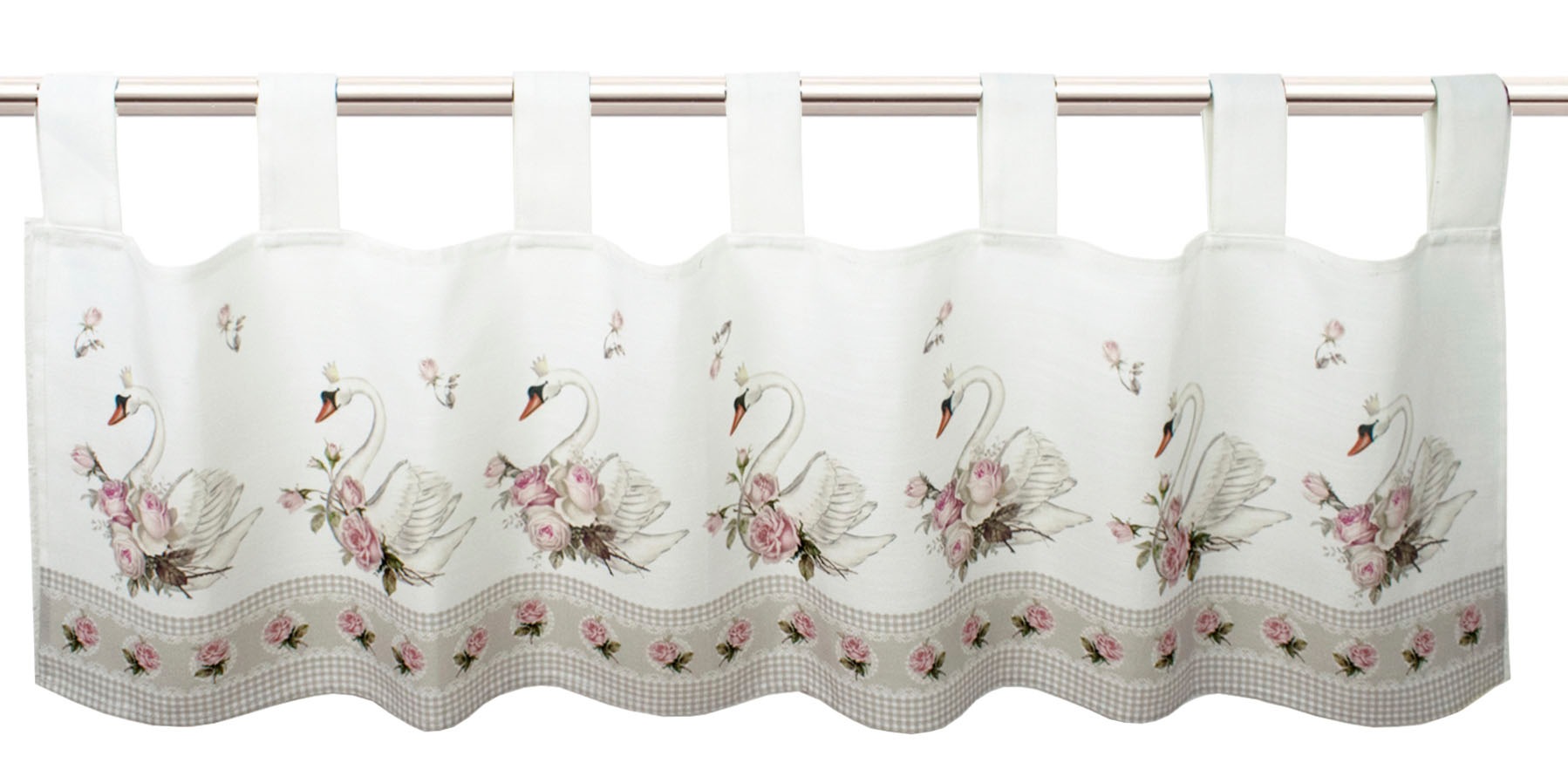 Delindo Lifestyle Scheibengardine »SCHWÄNE« Schlaufen 1 Stk. tlg. mit Schla günstig online kaufen