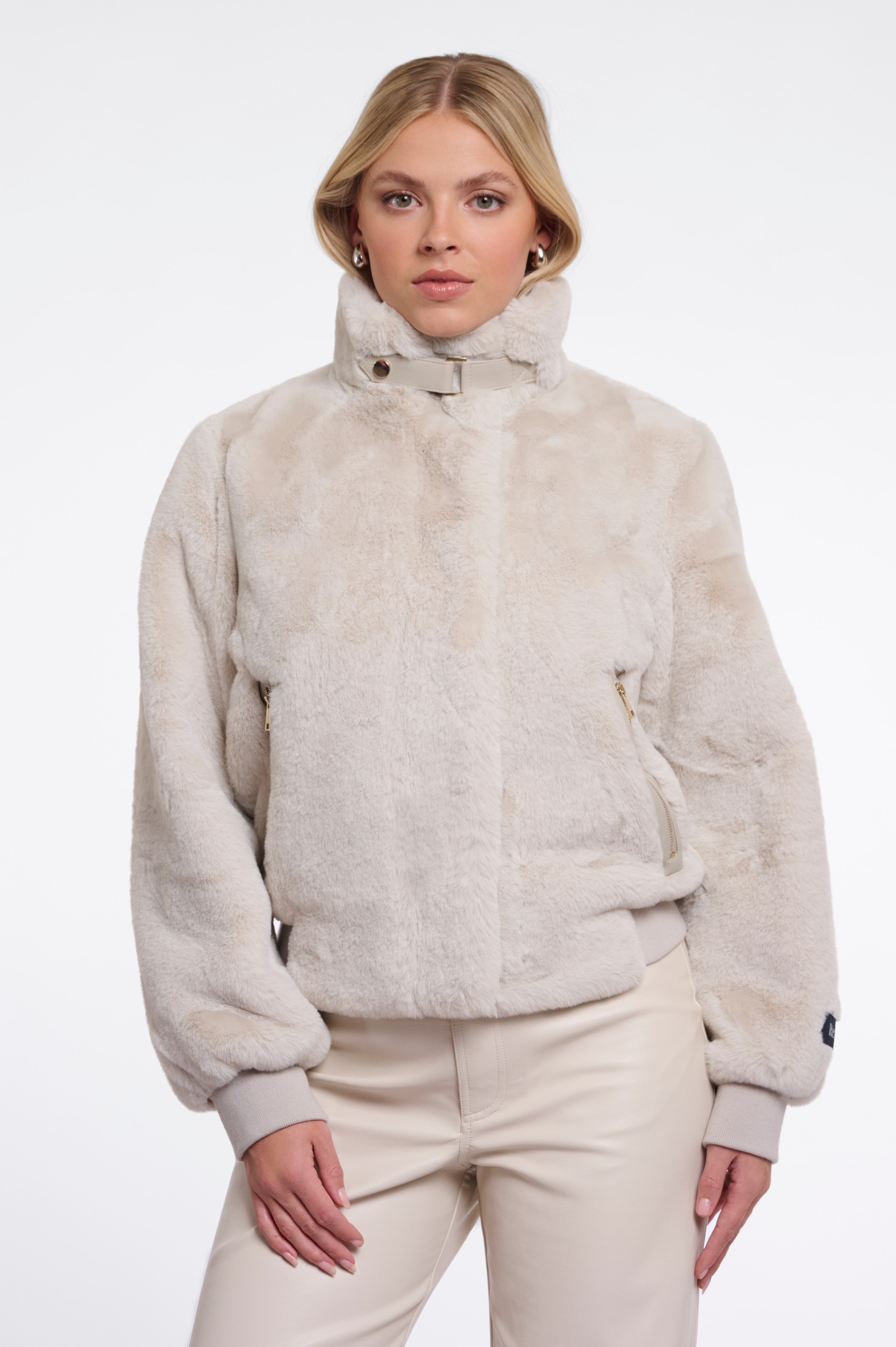 Rino & Pelle Fellimitatjacke »AMBRA« mit Riemen-Detail