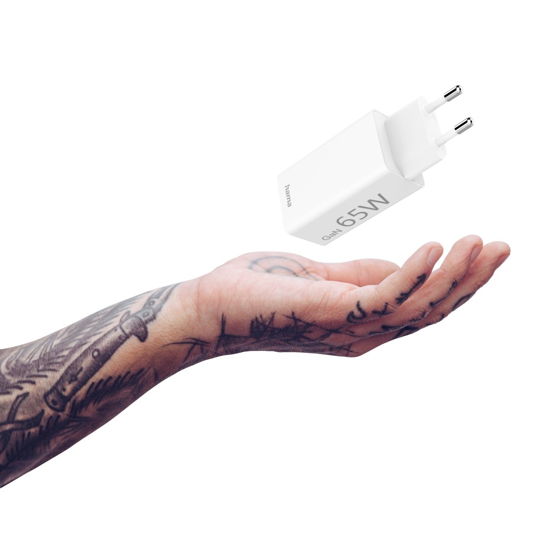 Hama Schnelllade-Gerät »Schnellladegerät, GaN, 1x USB C PD, 1x USB A QC, Mini Ladegerät, 65 W«