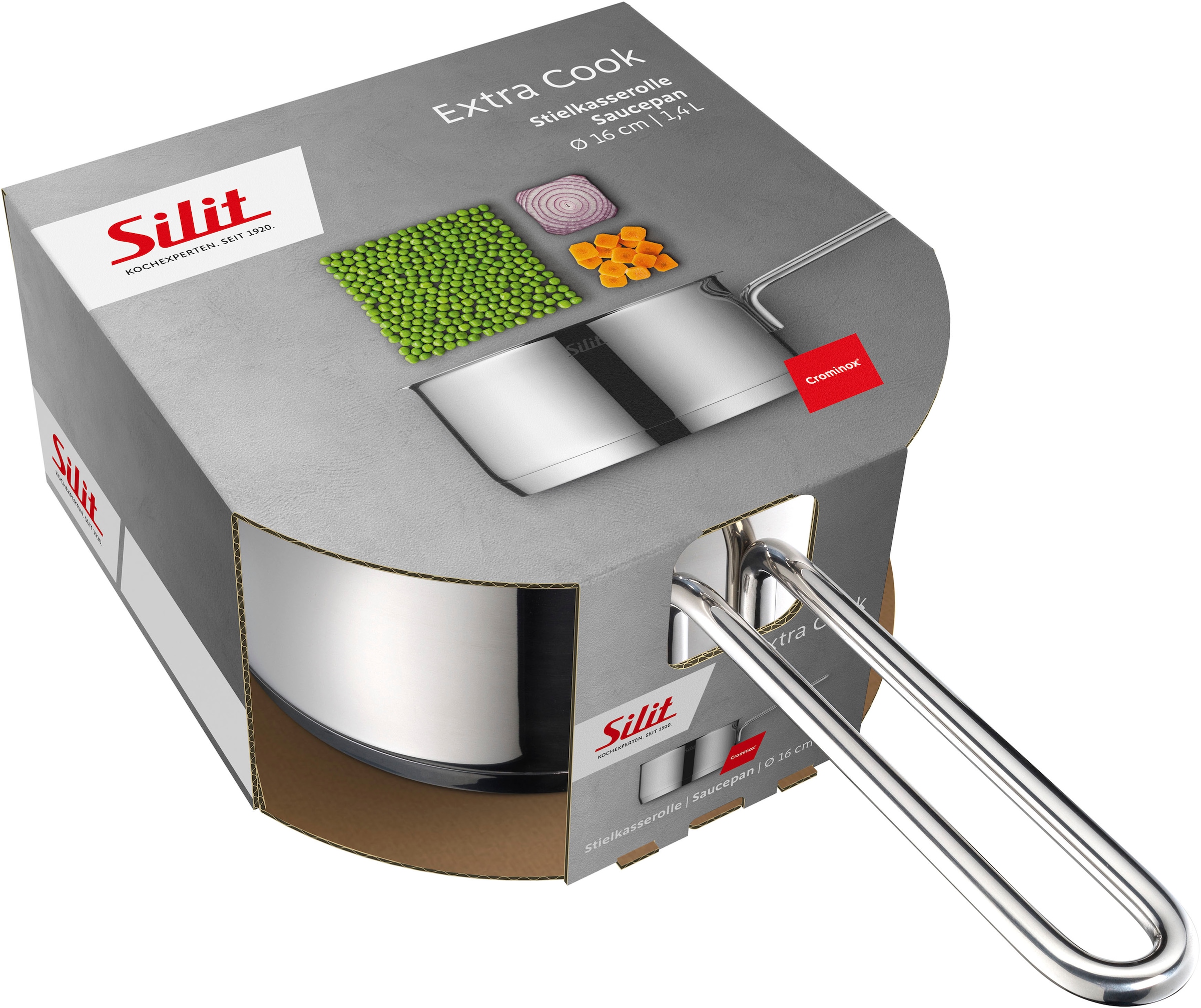 Silit Kasserolle »Extra Cook«, Edelstahl 18/10, (1 tlg.), SiliTherm Universalboden, induktionsgeeignet, spülmaschinengeeignet
