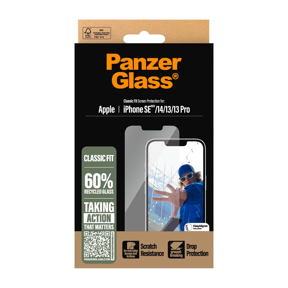 CARE by PanzerGlass Displayschutzglas »Classic Fit Screen Protection« für Apple iPhone 16e Displayschutzfolie, Schutzfolie, Bildschirmschutz, kratz- & stoßfest