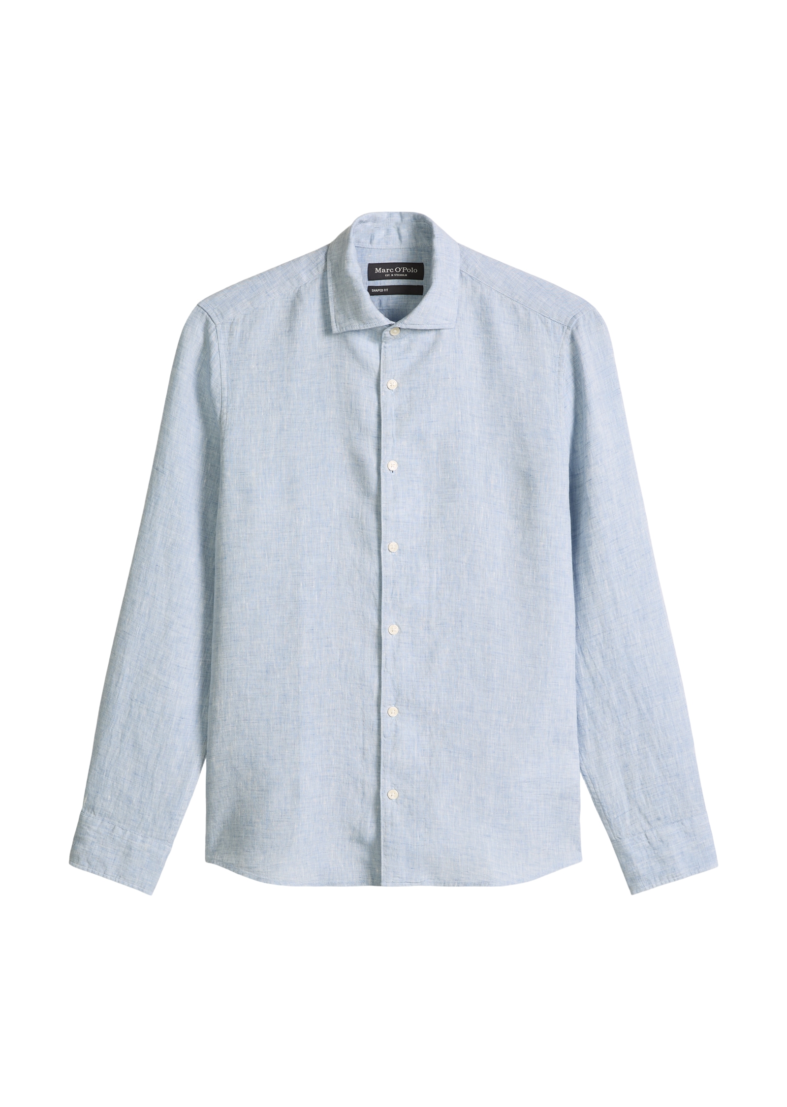 Marc O'Polo Langarmhemd shaped fit aus feinem Leinen-Chambray