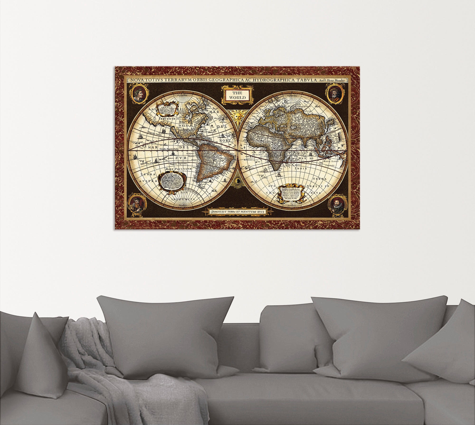 Artland Wandbild »Weltkarte« Landkarten 1 Stk. tlg. als Alubild, Outdoorbil günstig online kaufen