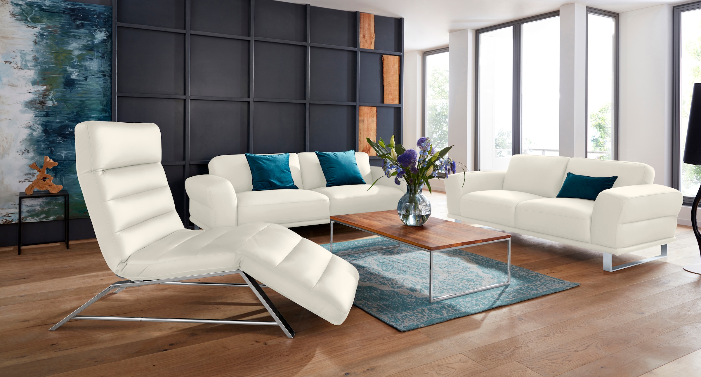 W.SCHILLIG 2,5-Sitzer »montanaa« mit Metallkufen in Silber matt, Breite 232 cm