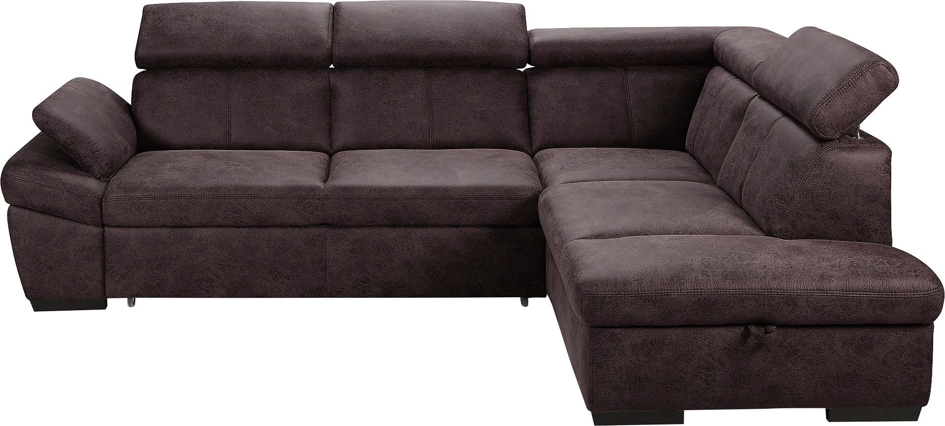 exxpo - sofa fashion Ecksofa »Salerno, klassisch modernes Funktionssofa, hoher Sitzkomfort, L-Form«, inkl. Kopf- und Armteilverstellung, wahlweise mit Bettfunktion