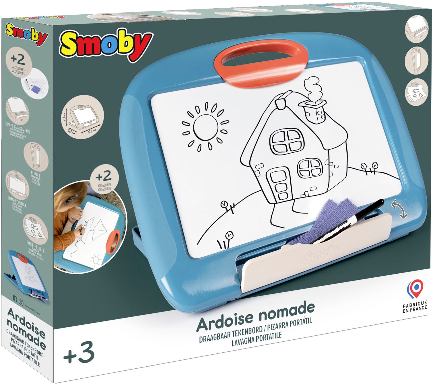 Smoby Tafel »Tisch-Maltafel«, mit abwischbarer Schreibfläche; Made in Europe