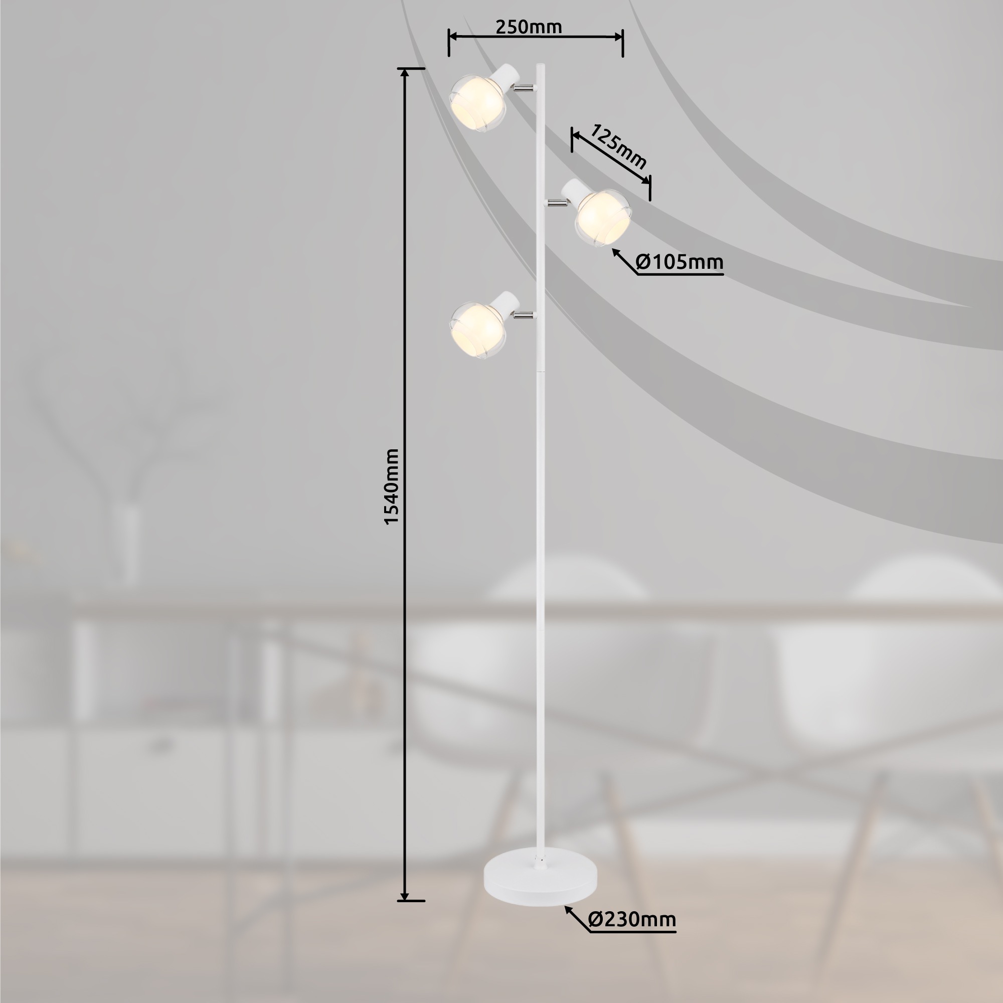 GLOBO LIGHTING Stehlampe »TOKKI« E14 1 Stk. Stehlampe Wohnzimmer Schlafzimmer Flur Design-Leuchte