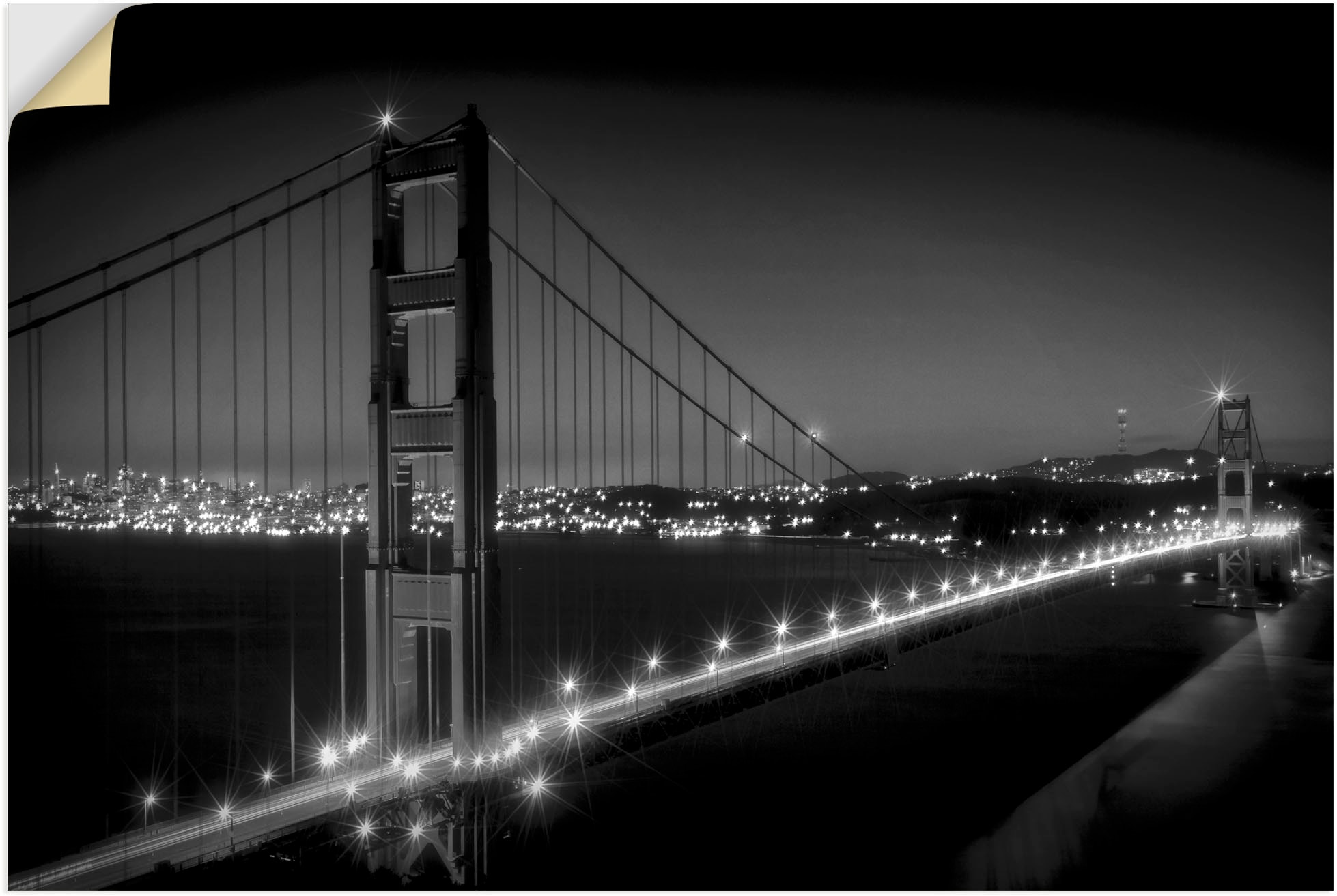 Artland Wandbild »Golden Gate Bridge am Abend«, San Francisco, (1 St.), als günstig online kaufen