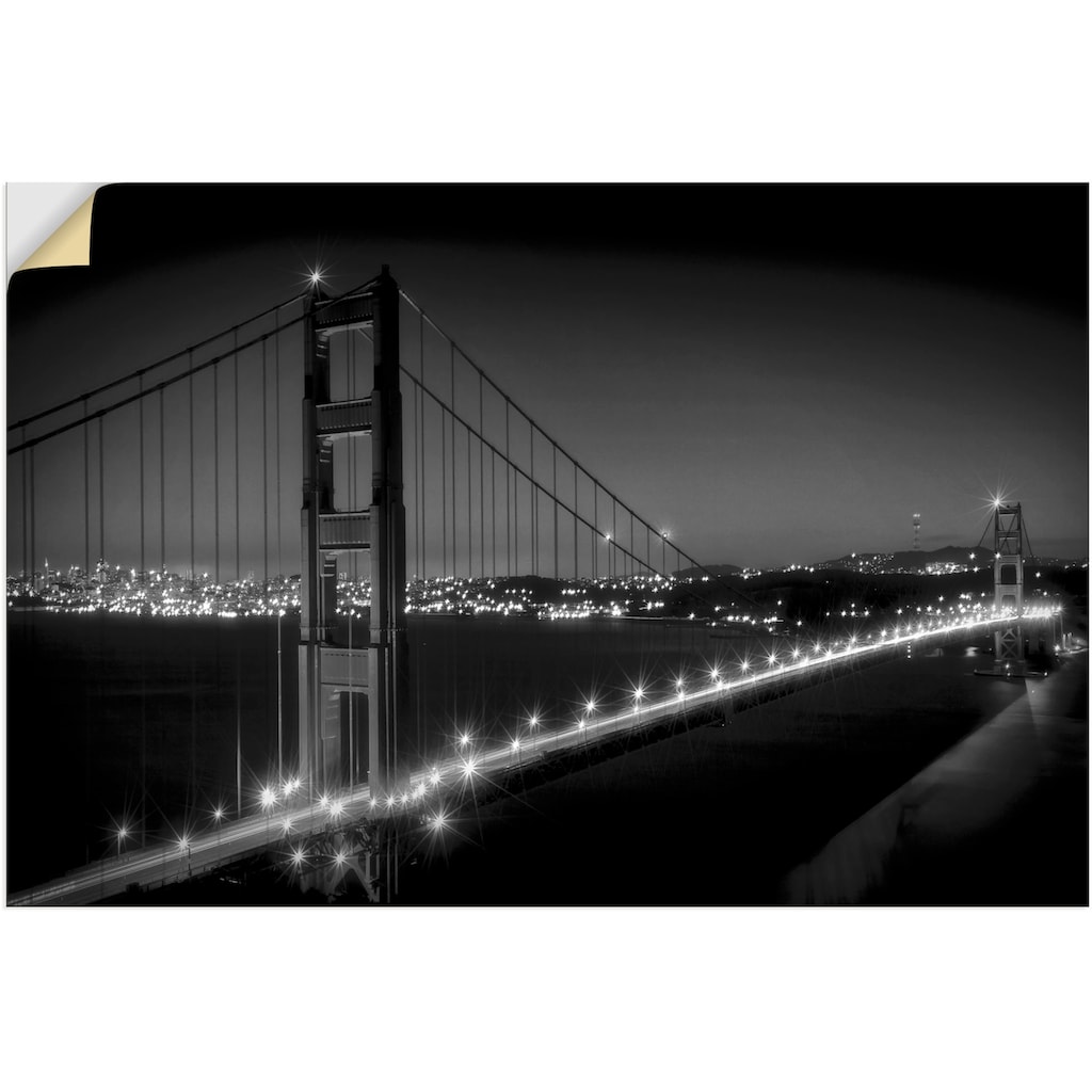 Artland Wandbild »Golden Gate Bridge am Abend«, San Francisco, (1 St.)