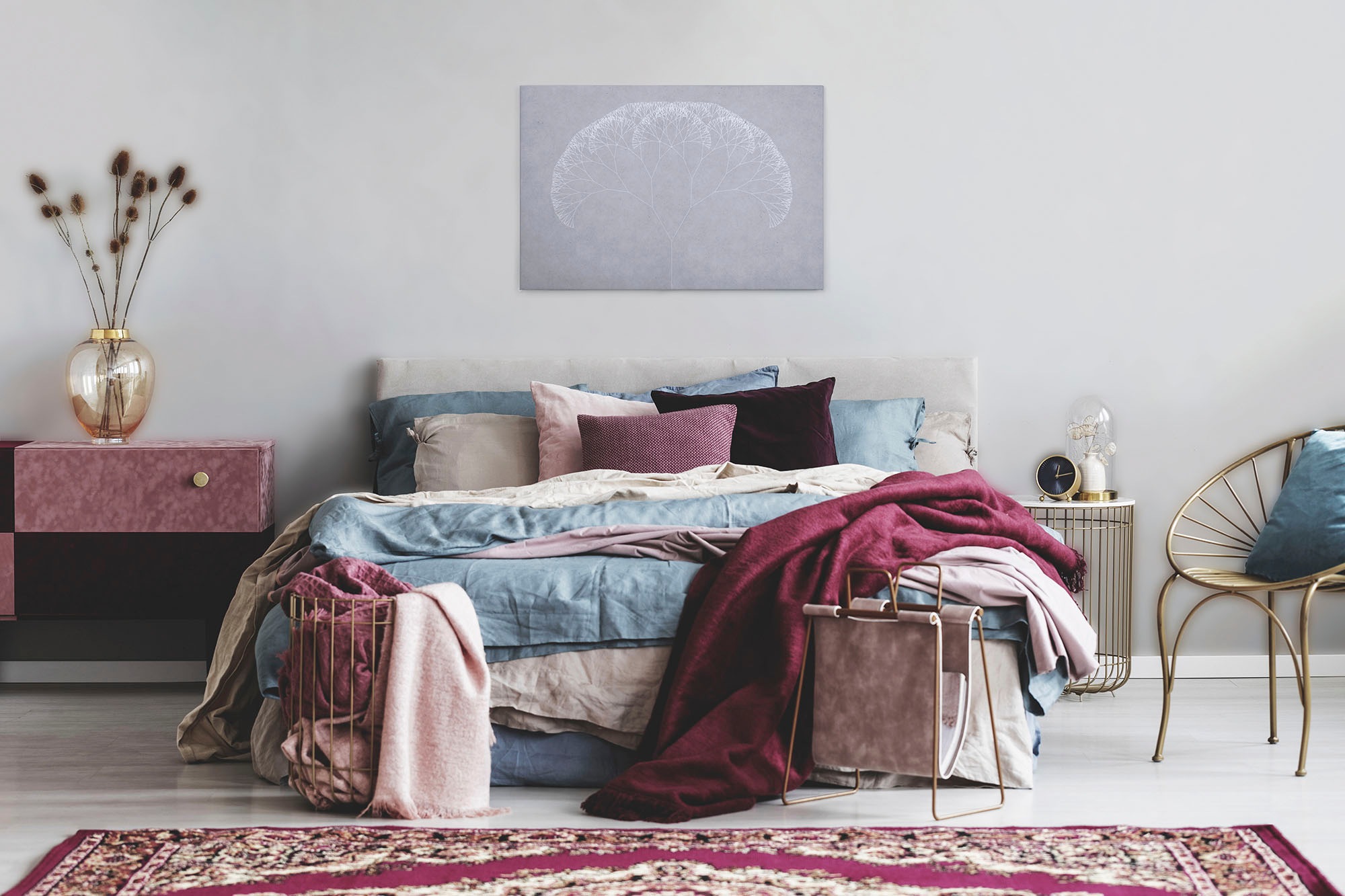 A.S. Création Leinwandbild »trees 4«, Kunst-Abstrakt-Kinder, (1 St.), Keilrahmen Bild Baum Grafisch Leinwand-Bild Wohnzimmer modern Wandbild