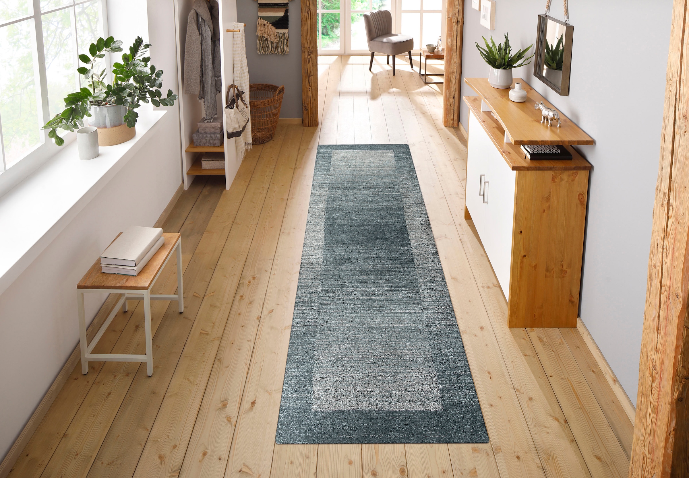 THEKO Läufer »Gabbeh Super, Handweb, Teppich, Bordüre, reine Wolle,« rechteckig 9 mm Höhe Teppich-Läufer, Brücke, Schlafzimmer, Wohnzimmer, Esszimmer