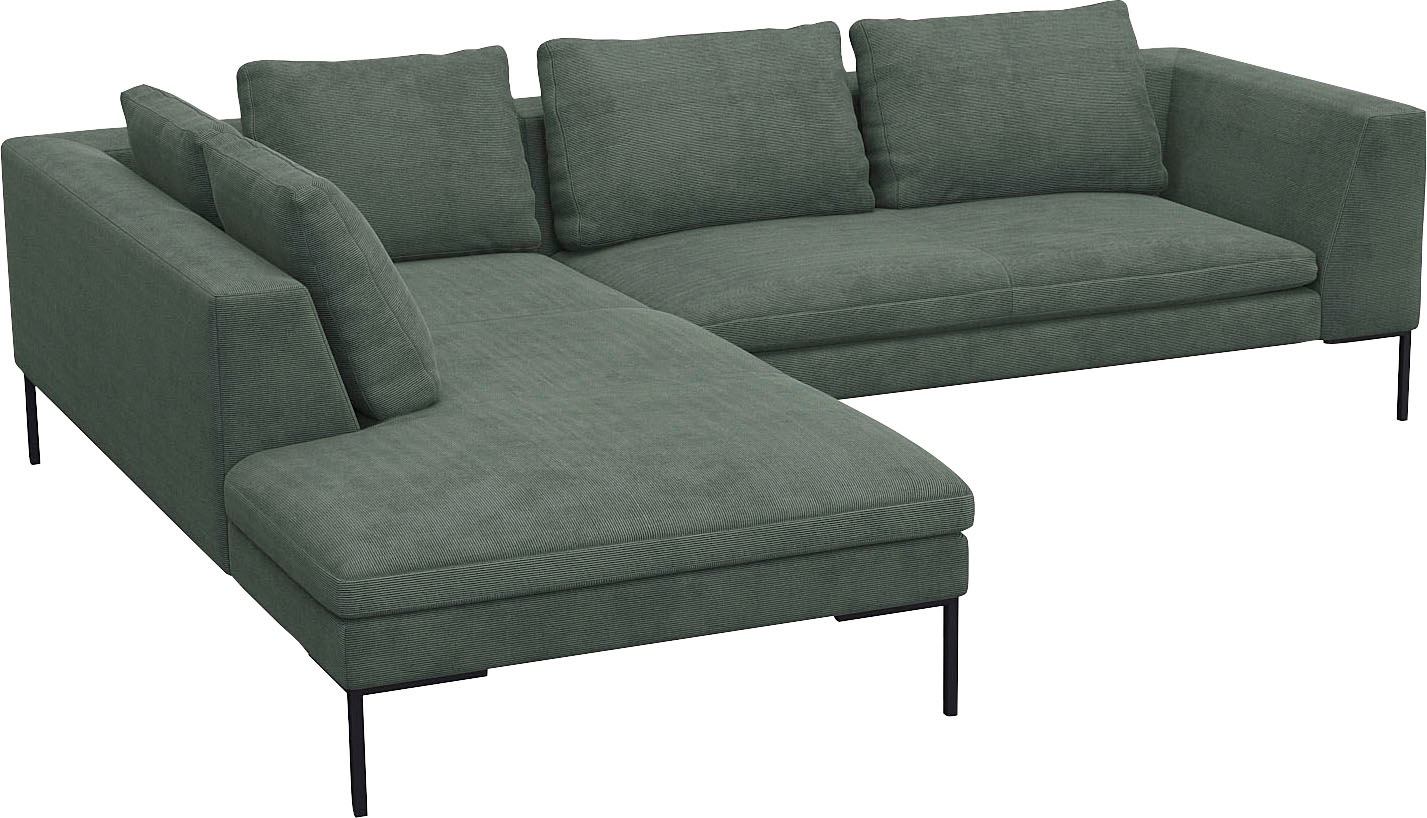 FLEXLUX Ecksofa »Loano, superbequemer Sitzkomfort durch Kaltschaum im Sitz«, modernes Sofa, frei im Raum stellbar, lose Kissen, L-Form