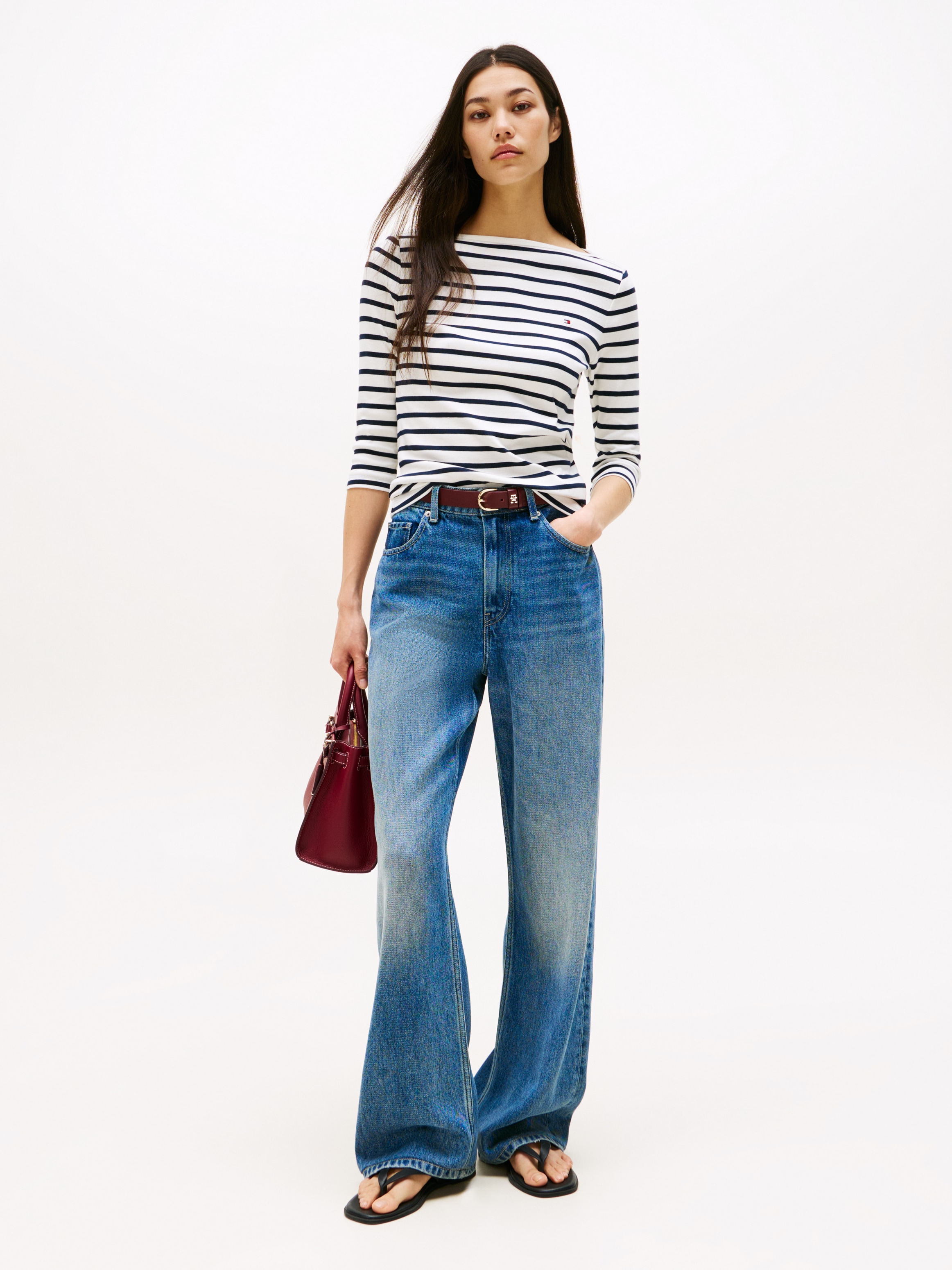 Tommy Hilfiger 3/4-Arm-Shirt »NEW CODY SLIM BOAT-NK 3/4SLV«, mit Logostickerei