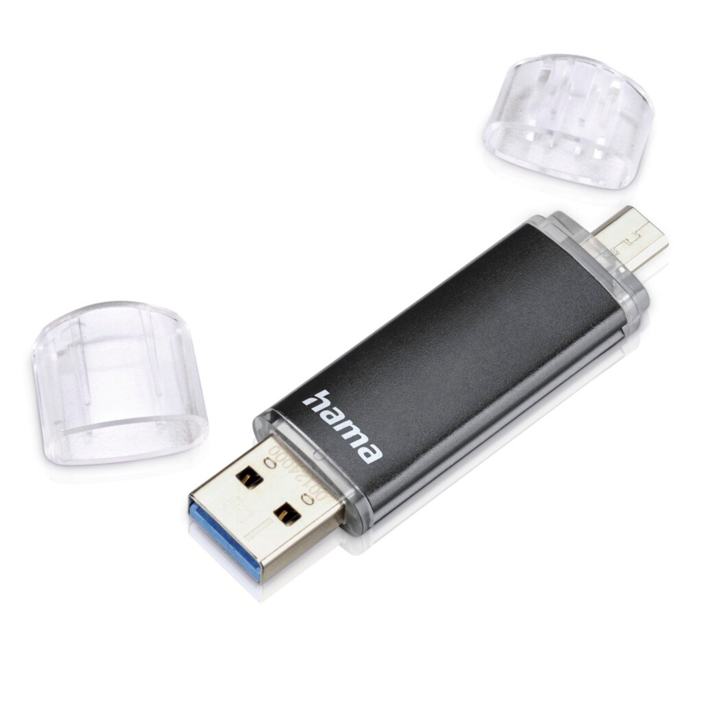 Hama USB-Stick »USB-Stick "Laeta Twin", USB 3.0, 16 GB, 40MB/s, Schwarz«, (Lesegeschwindigkeit 40 MB/s)