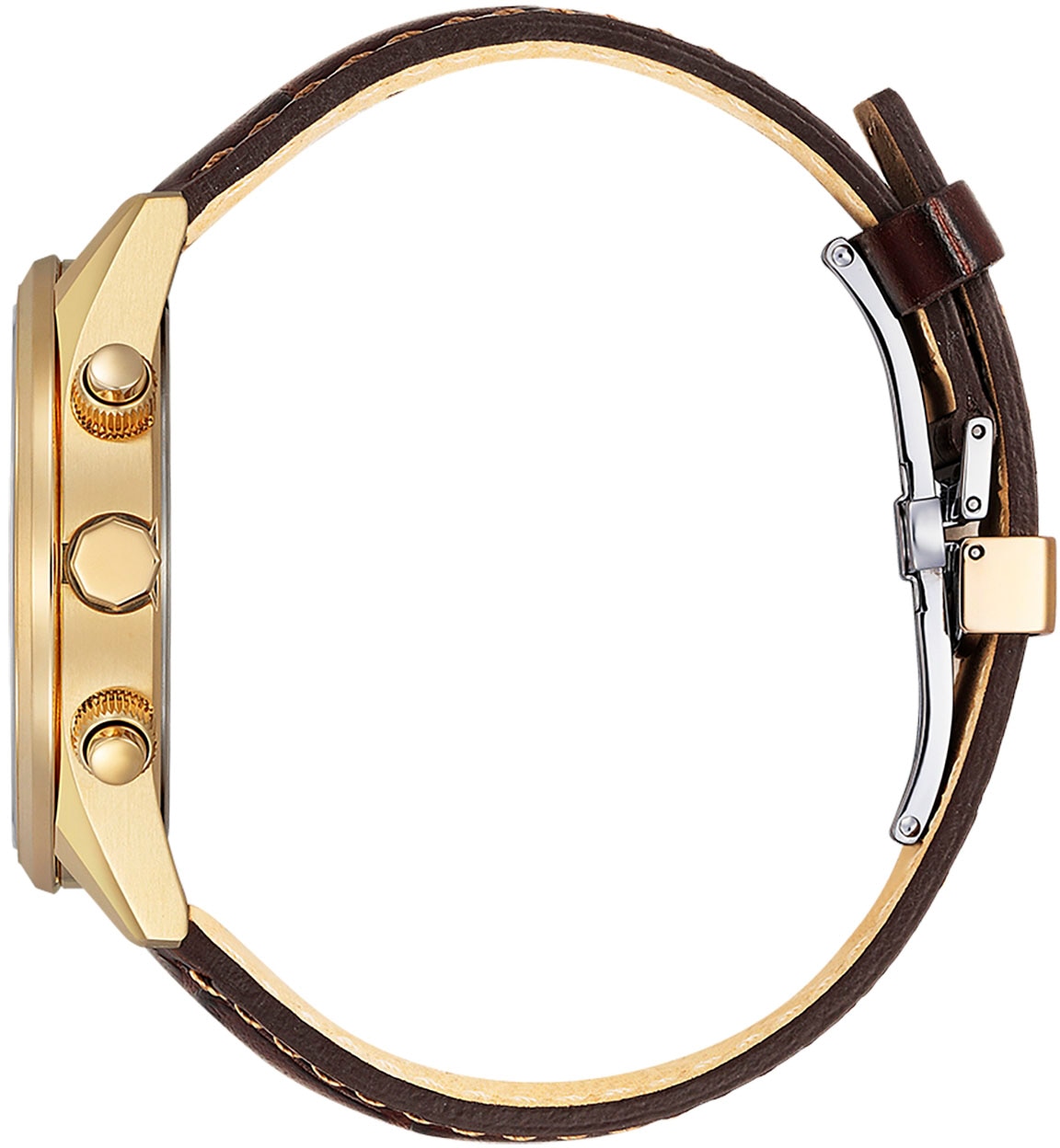 Citizen Funk-Multifunktionsuhr, Armbanduhr, Herrenuhr, Solar, Lederarmband, Saphirglas, Datum