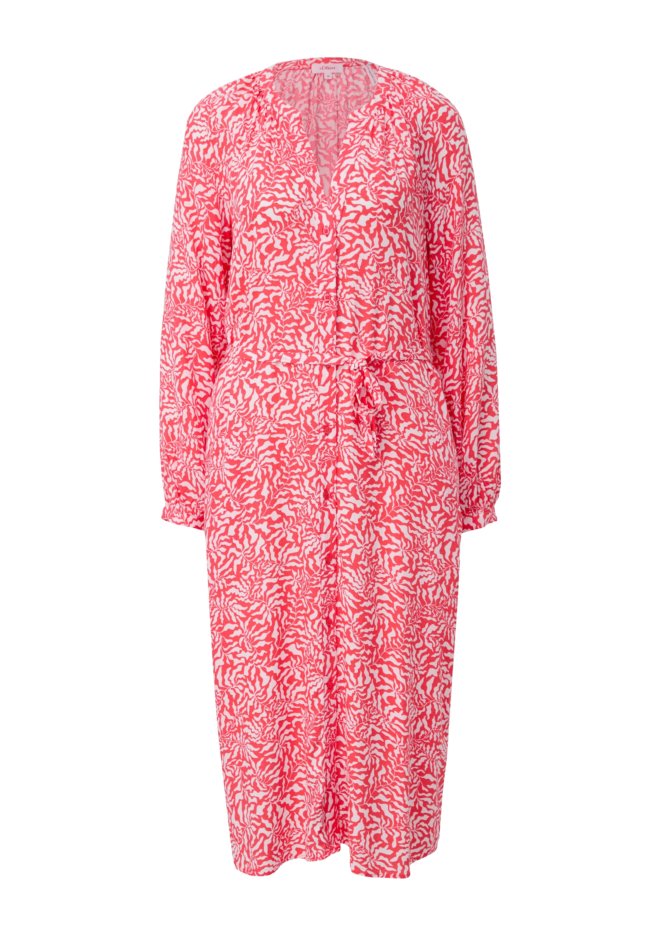 s.Oliver Midikleid, mit Allover-Druck und Tunikakragen