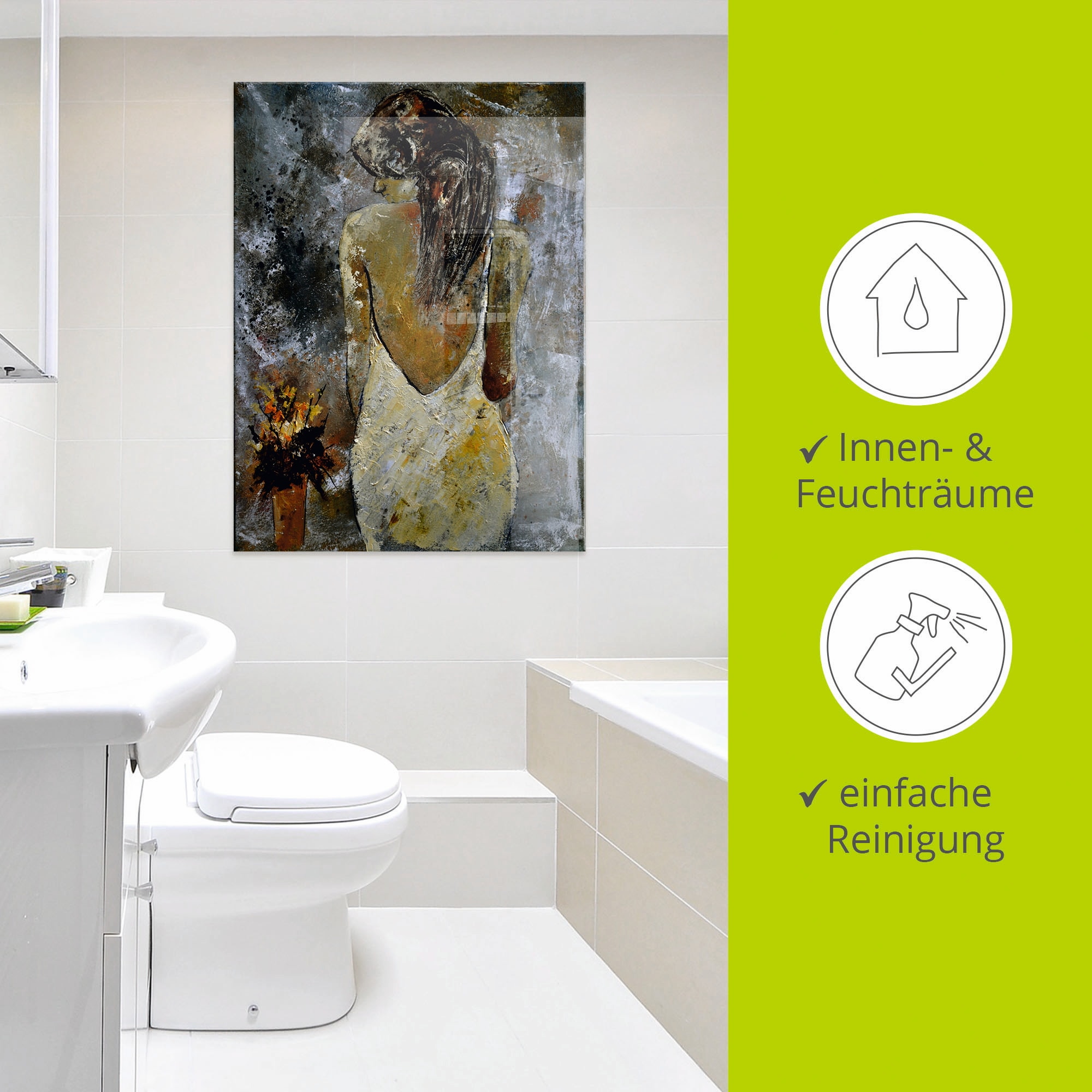Artland Glasbild »Junge Frau«, Frau, (1 St.), in verschiedenen Größen