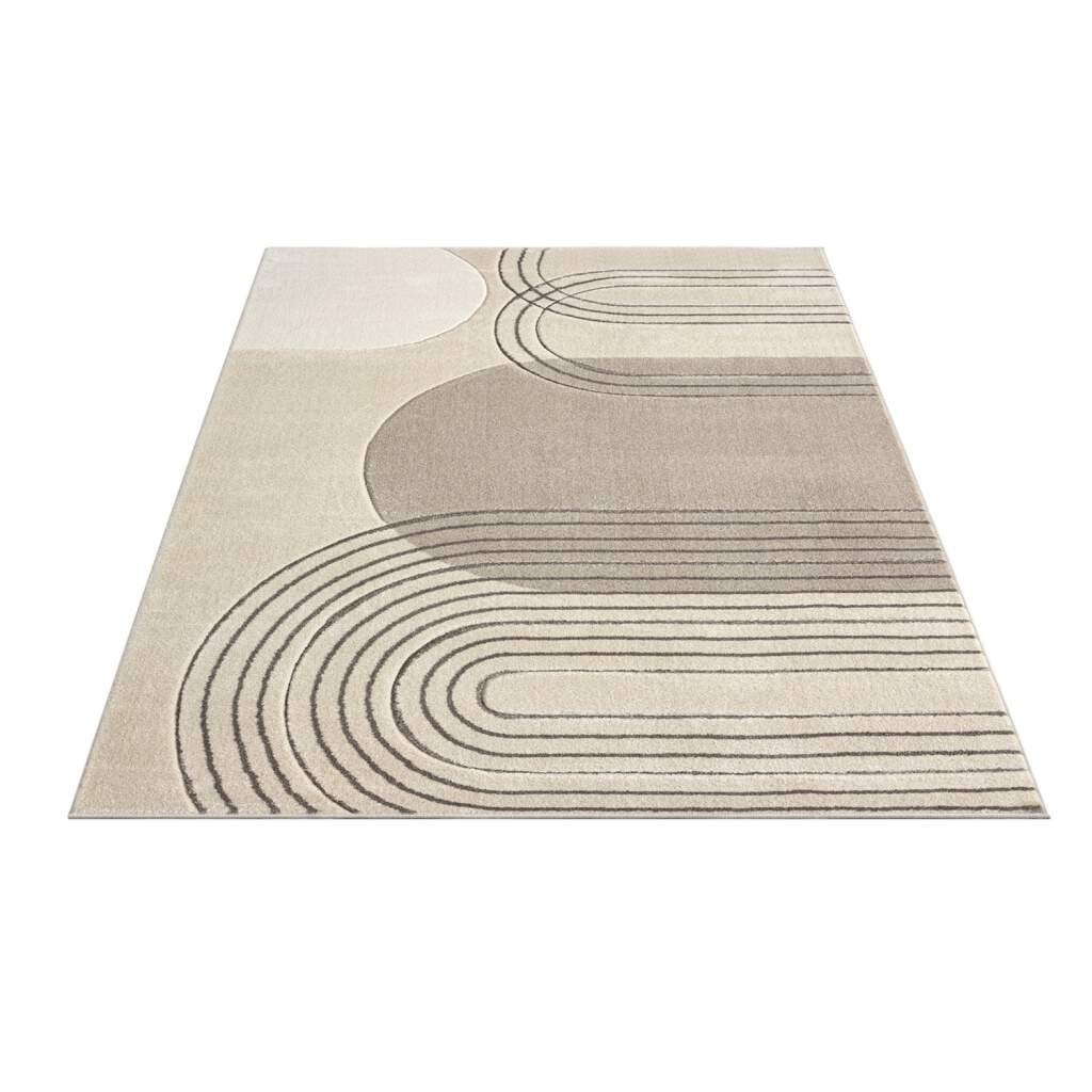 Carpet City Teppich »BONITO 7157«, rechteckig, 11 mm Höhe, Läufer, Flachflor, Hochtief-Muster/ 3D-Effekt, Geo-Muster, Wohnzimmer