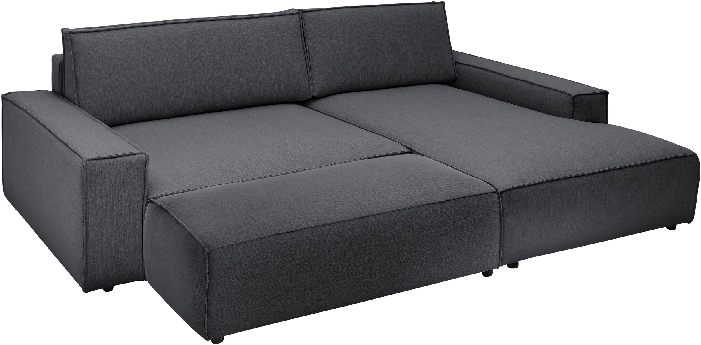 Home affaire Polsterecke »NEU: SHERWOOD XXL tief, L-Form mit Schlaffunktion, Big-Sofa mit Hocker«, (Set, 2 St.), stellbar zum Schlafsofa (Krokodilverbinder), Cord, Leinenoptik