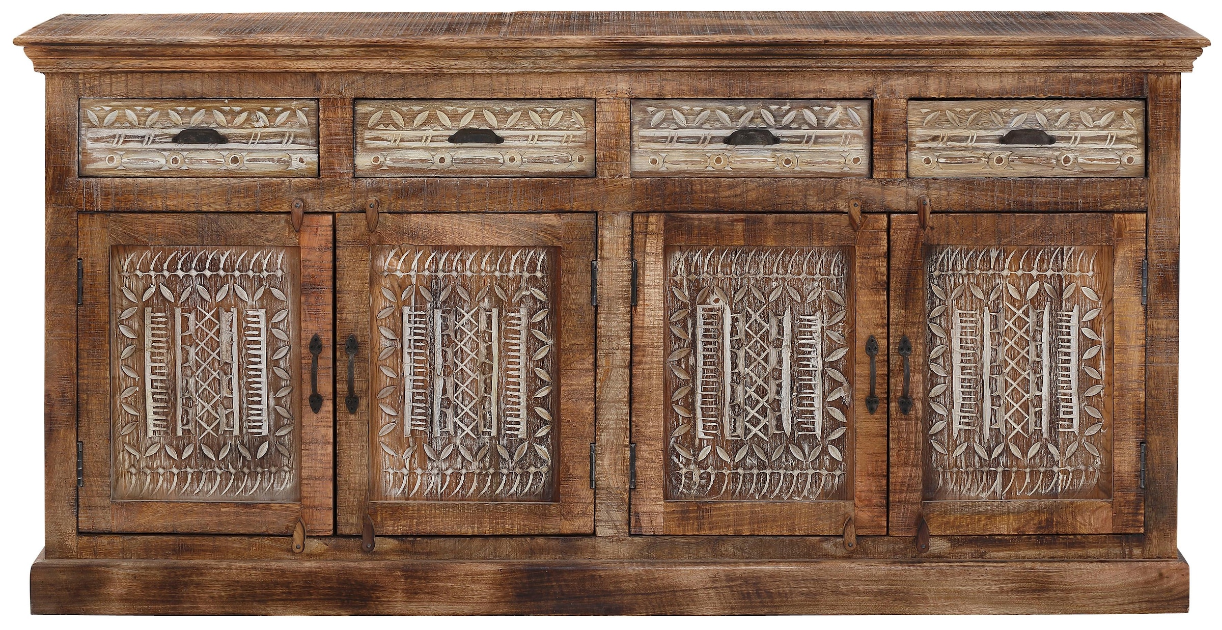 Home affaire Sideboard »Maneesh«, Kommode aus massivem Mangoholz, viele Stauraummöglichkeiten, B/ 179cm