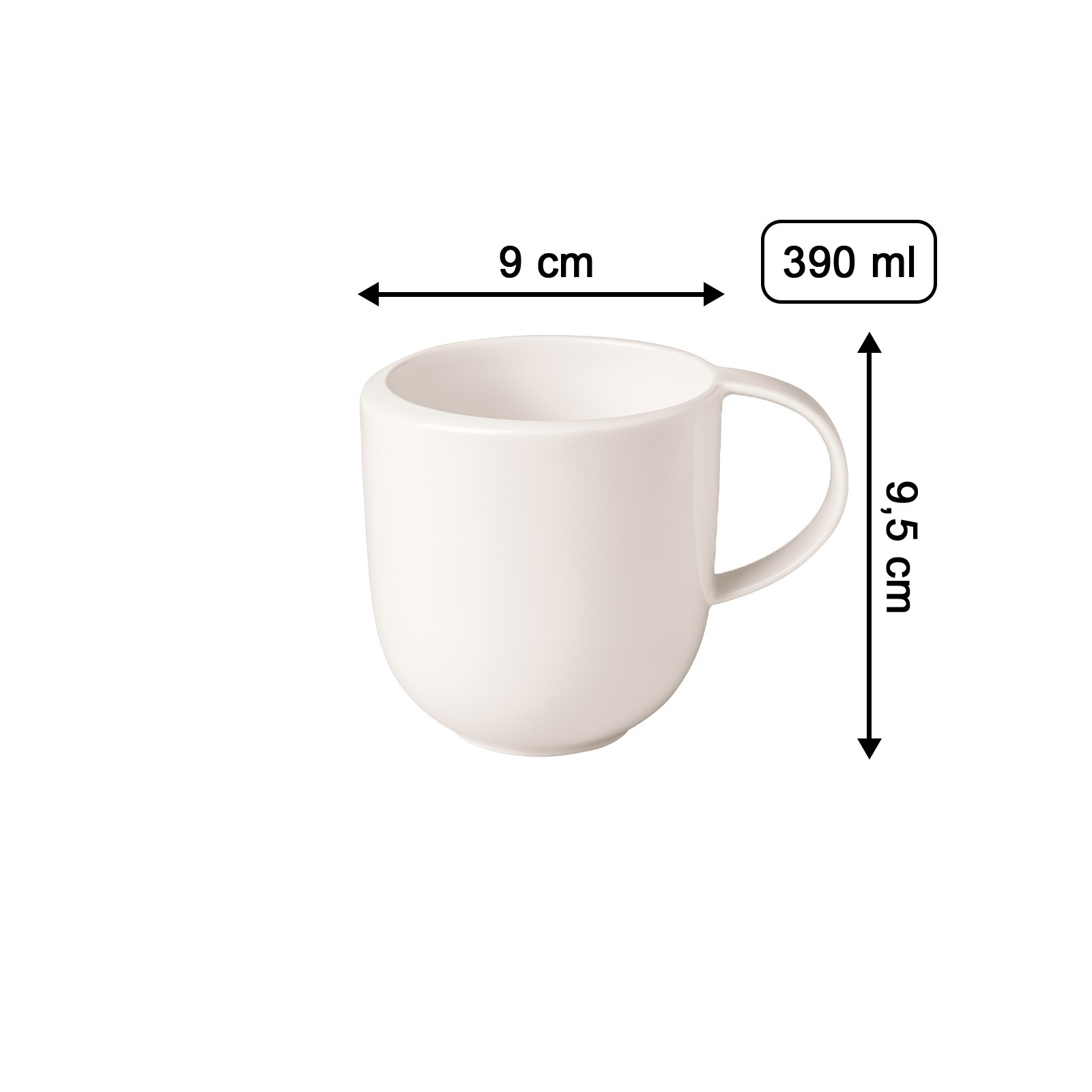 Villeroy & Boch Becher »Becher mit Henkel NewMoon 390 ml 6er Set weiß« günstig online kaufen